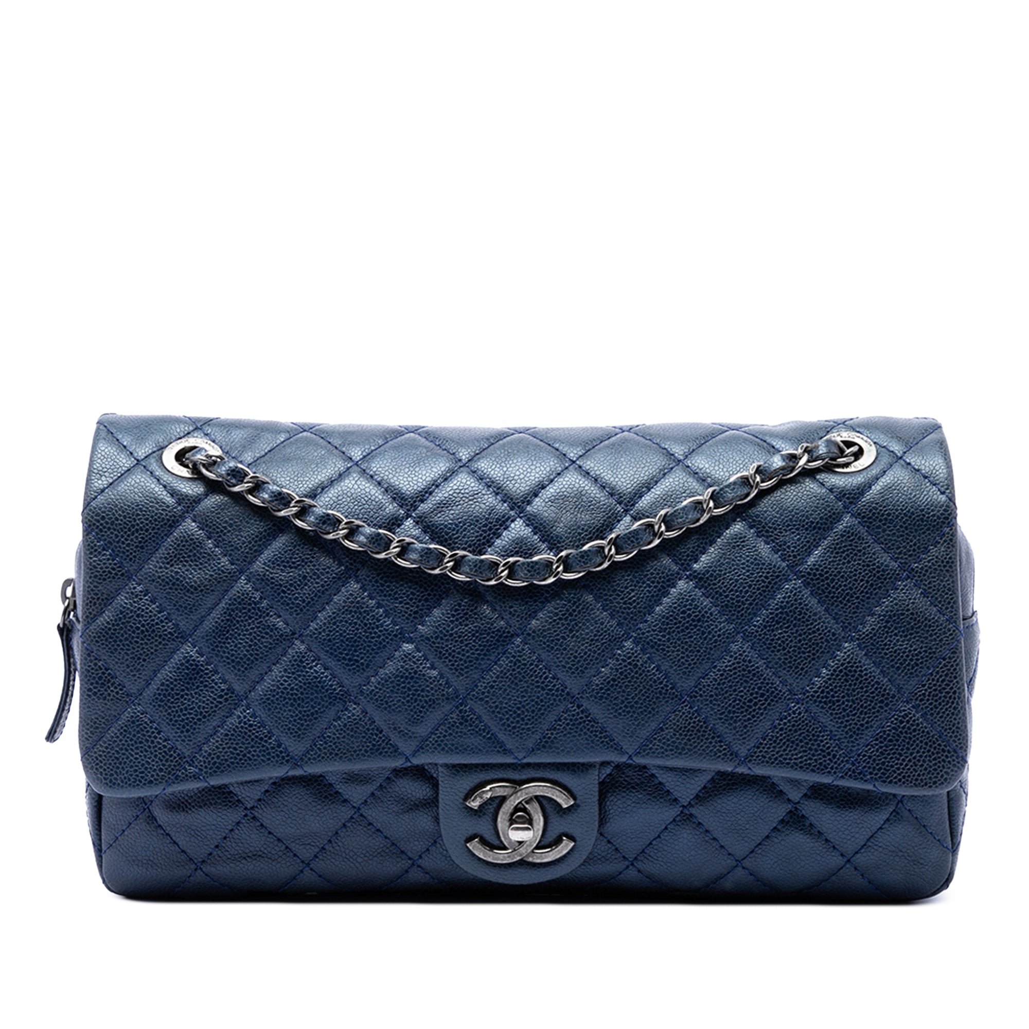Chanel Jumbo Quilted Iridescent Caviar Easy Flap - image 1
