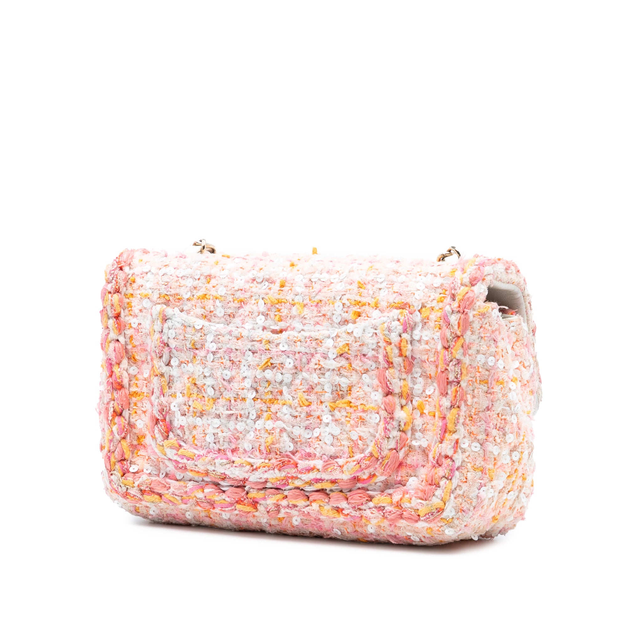 Chanel Mini Rectangular Classic Tweed Sequin Braided Single Flap - image 2