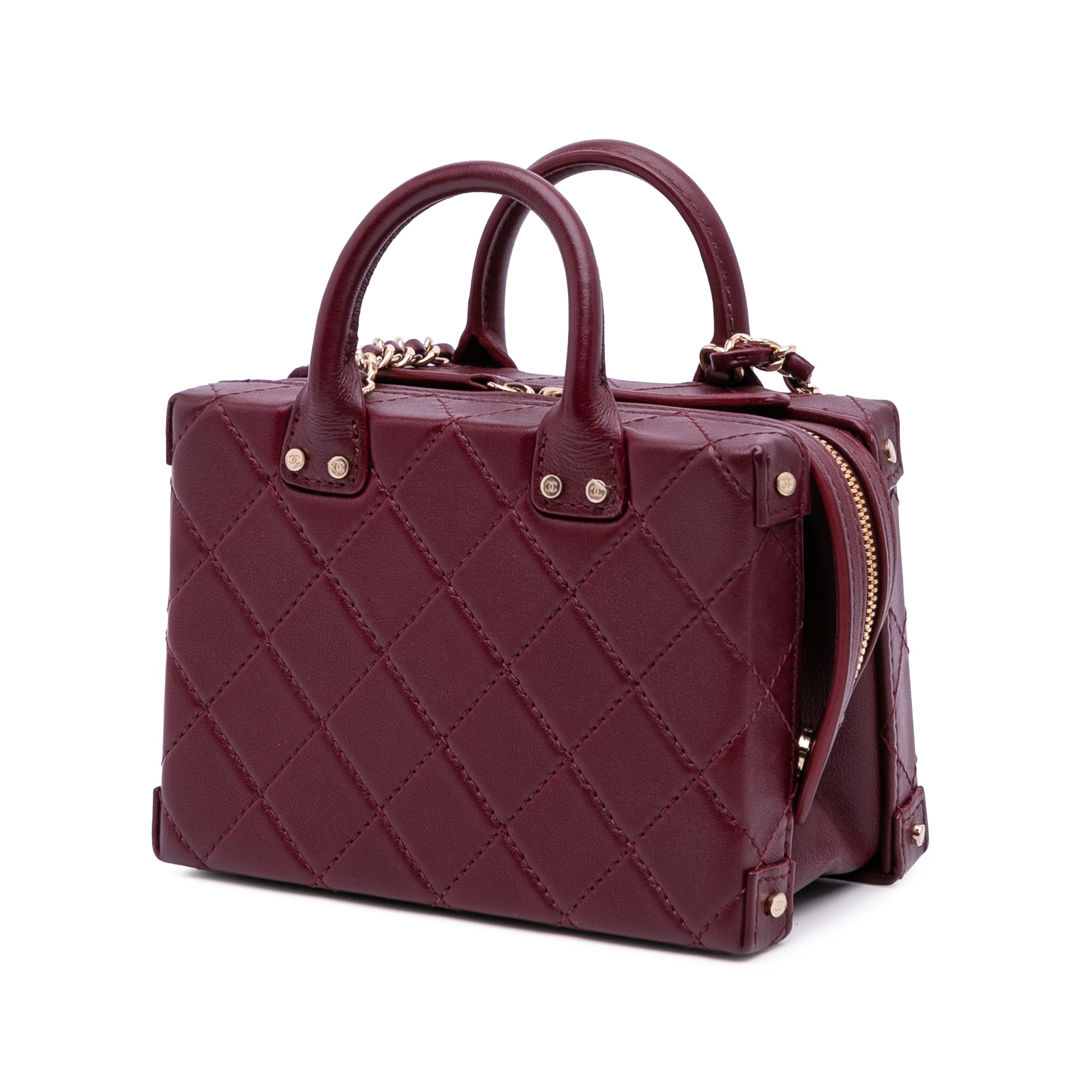 Chanel Small CC Quilted Calfskin Top Handle Convertible Vanity Case - image 2