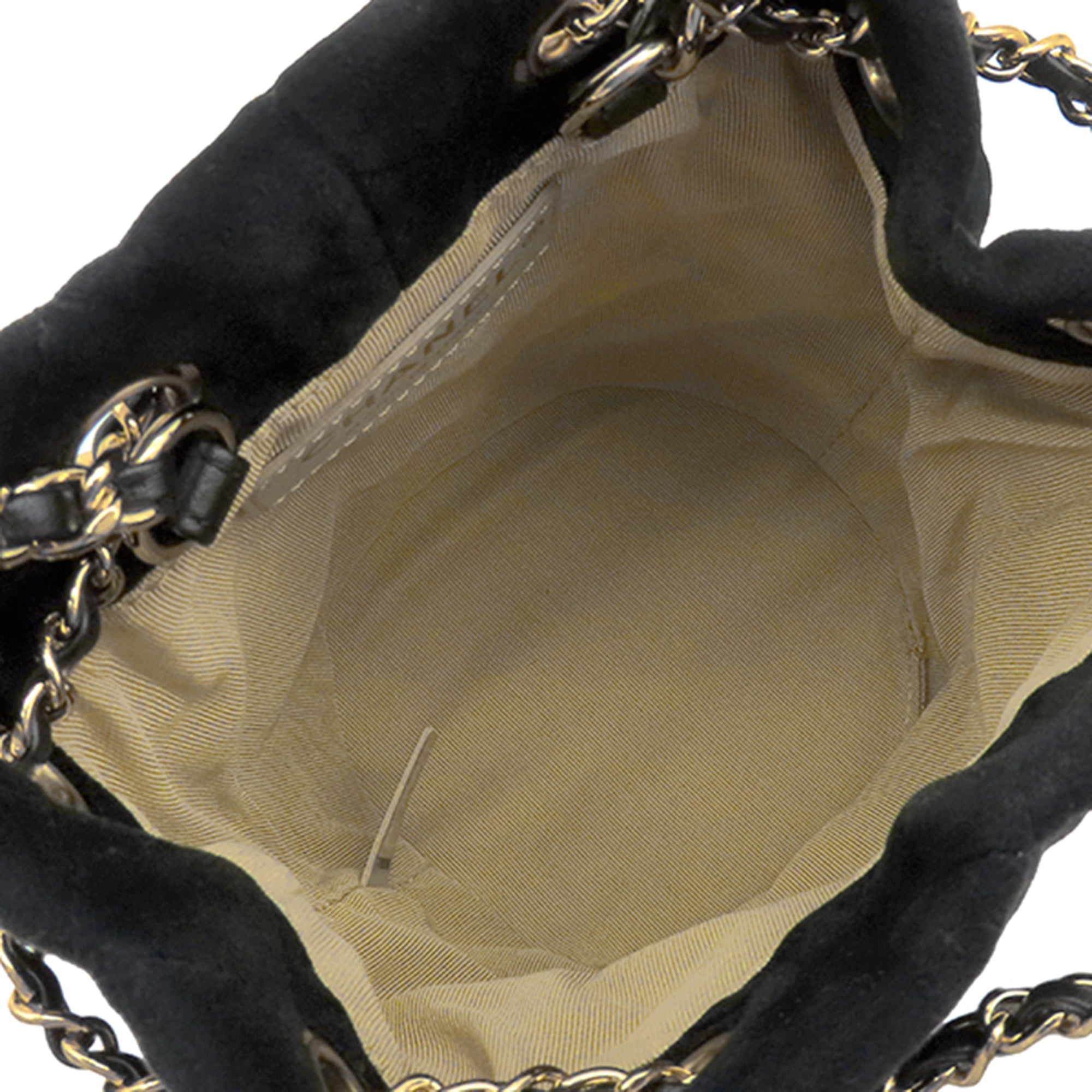 Chanel Quilted Velvet Crystal Pearl Crush Bucket Bag - image 4