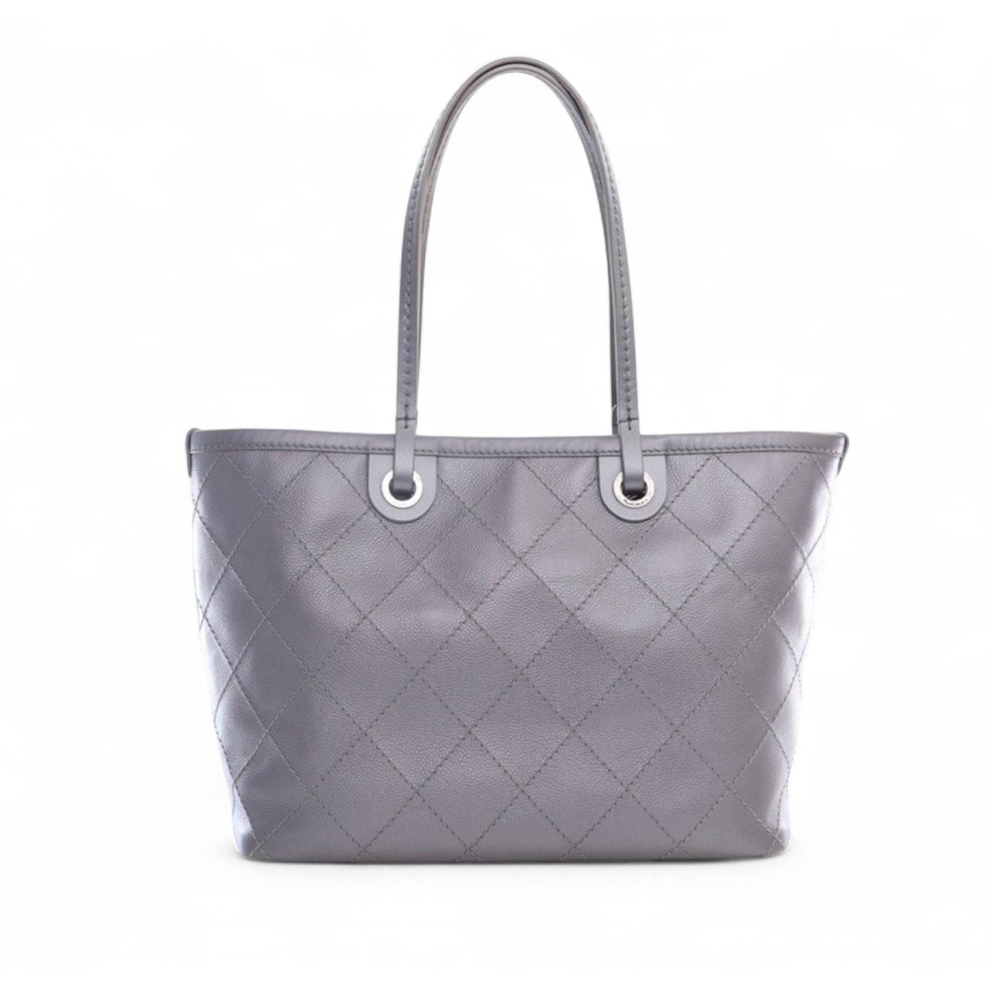 Chanel Large Quilted Metallic Caviar Shopping Fever Tote - image 2