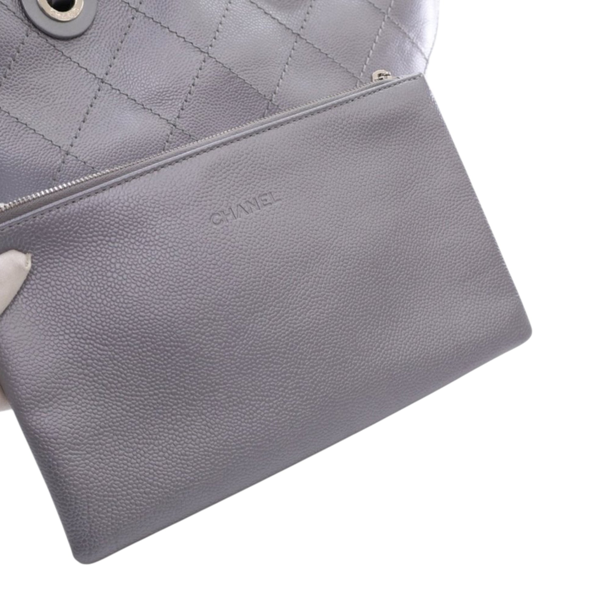 Chanel Large Quilted Metallic Caviar Shopping Fever Tote - image 7