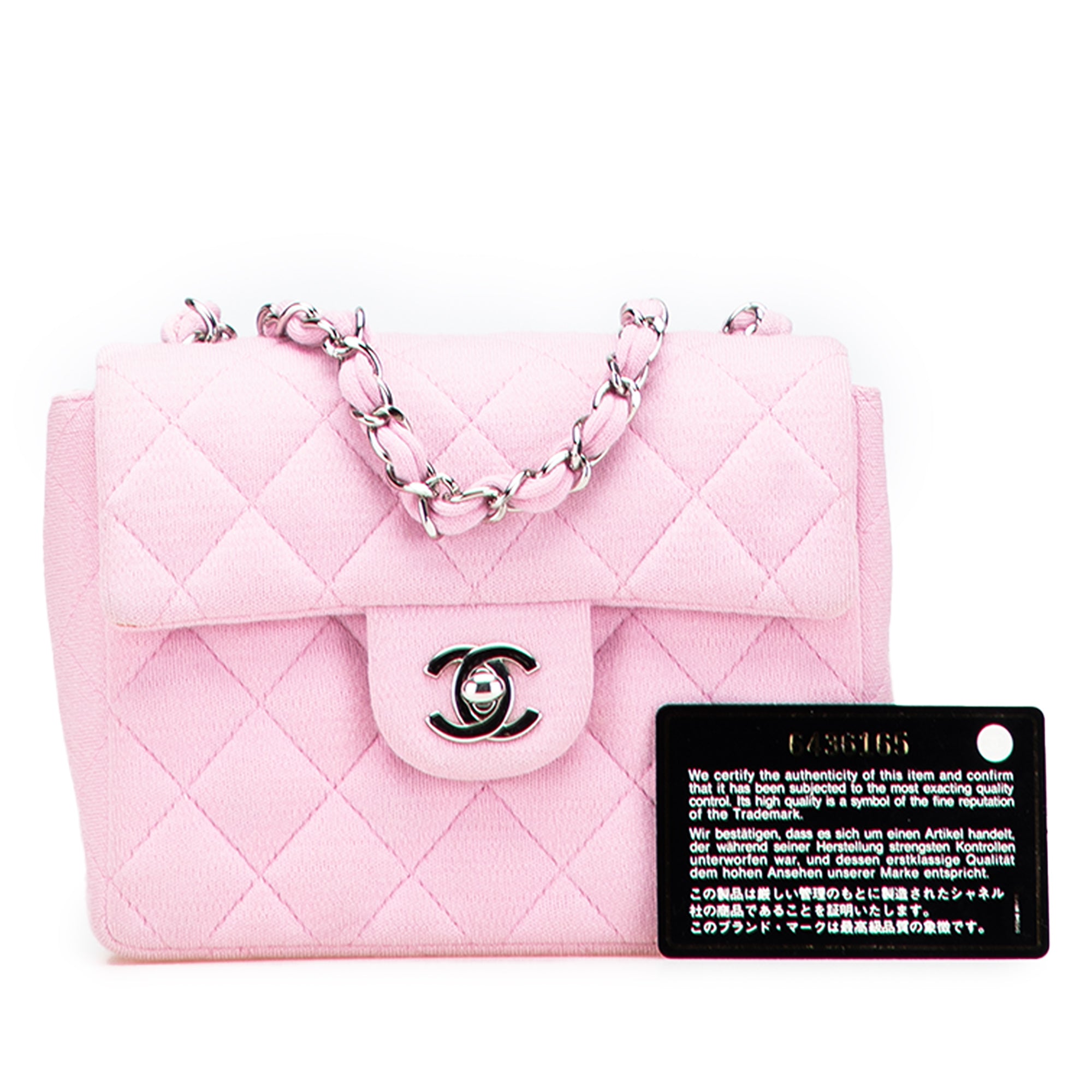 Chanel Mini Square Classic Jersey Single Flap - image 9