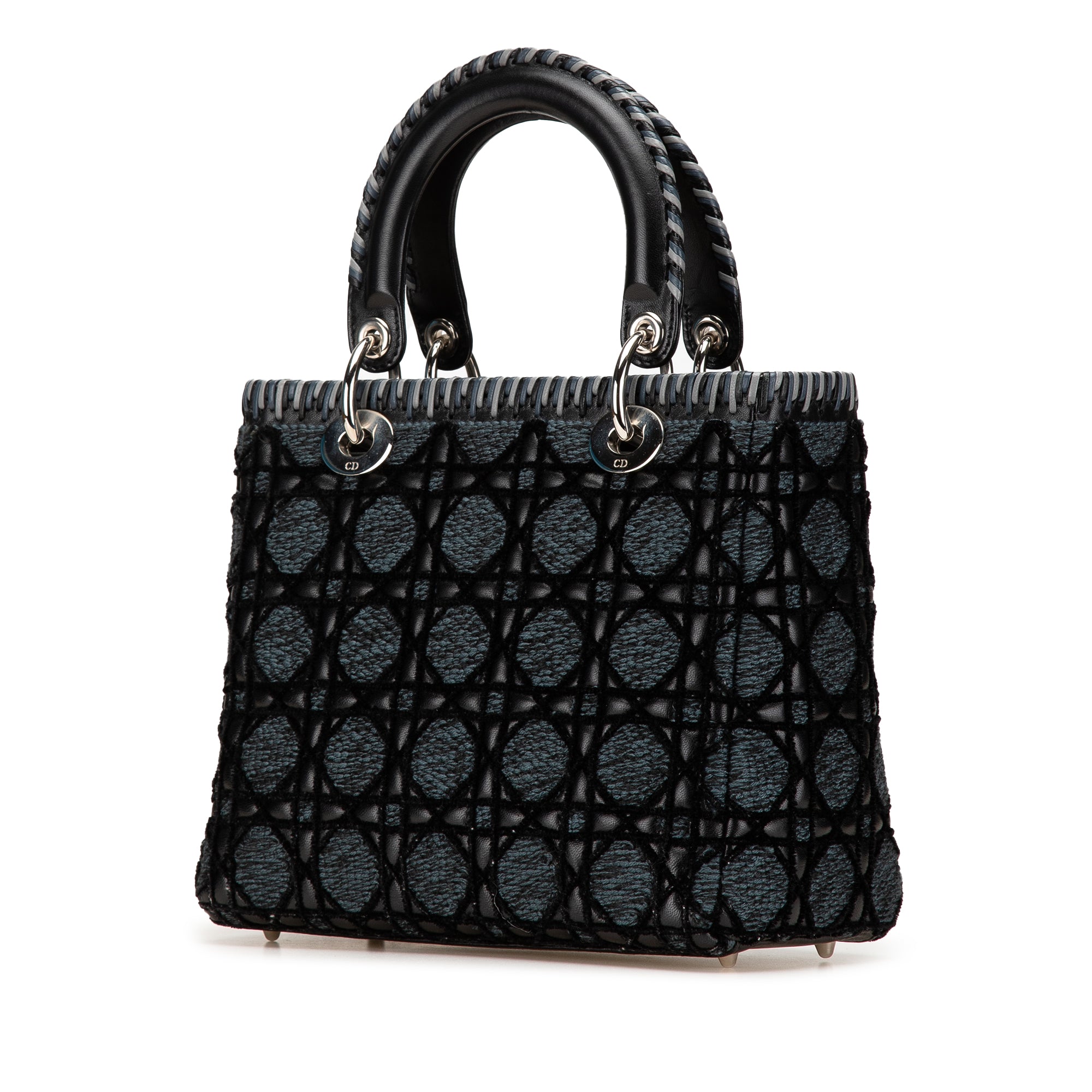 Dior Medium Tweed and Velvet Cannage Whipstitch Lady Dior - image 2