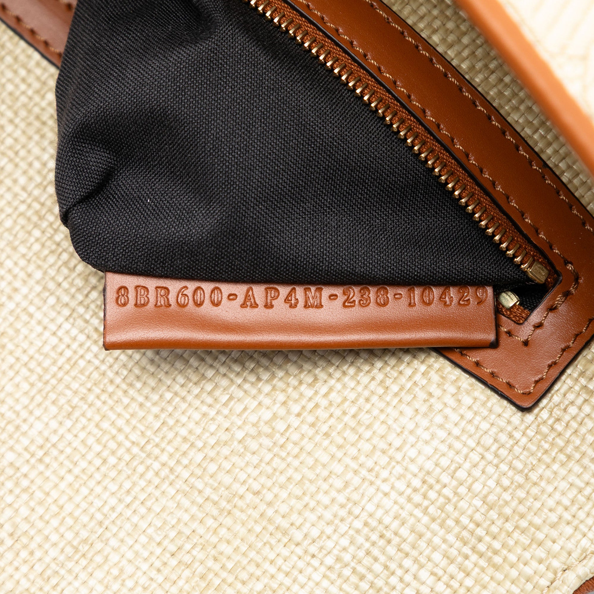 Fendi Zucca Embroidered Raffia Baguette Satchel - image 5