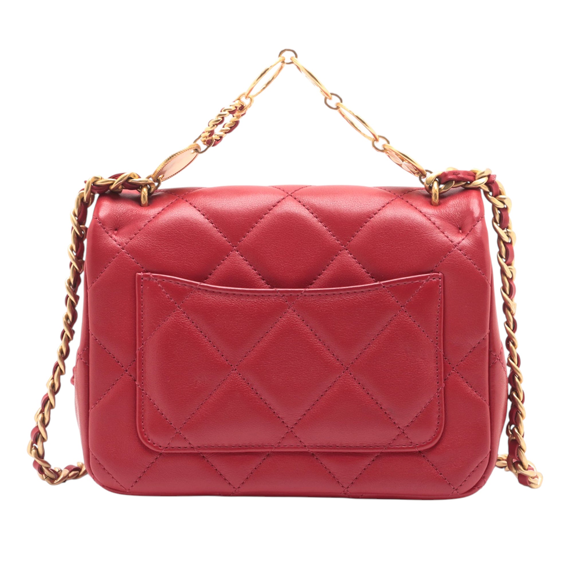 Chanel Mini Square Quilted Lambskin Lucky Charms Chain Flap - image 2