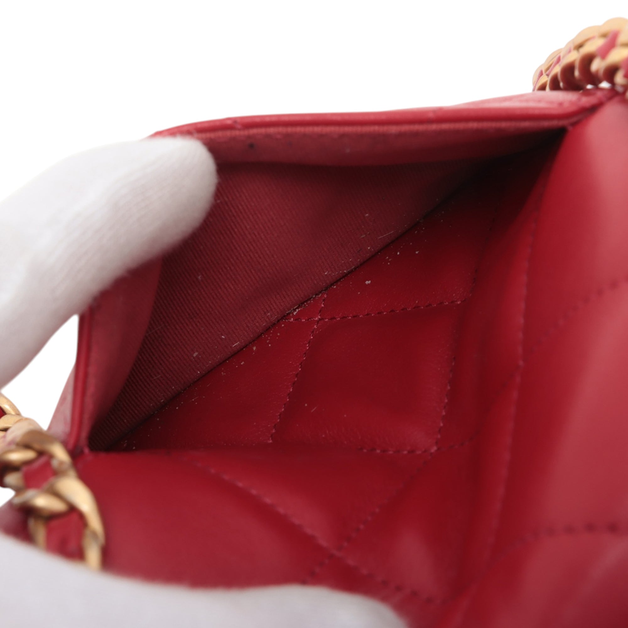 Chanel Mini Square Quilted Lambskin Lucky Charms Chain Flap - image 6