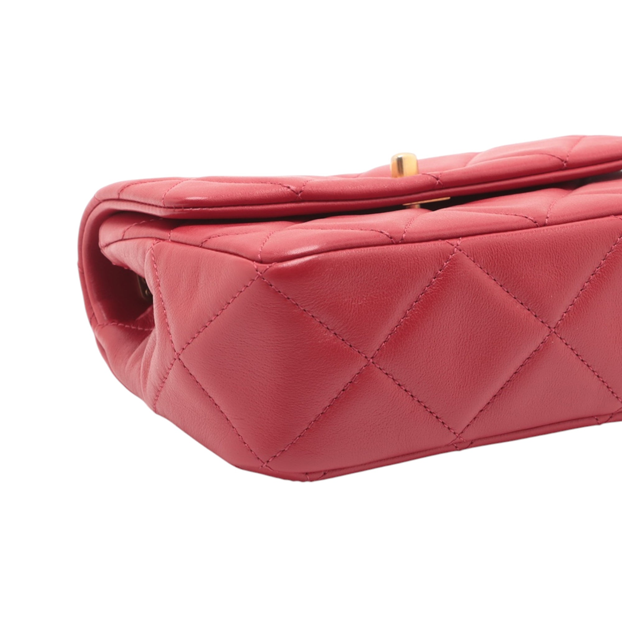 Chanel Mini Square Quilted Lambskin Lucky Charms Chain Flap - image 8
