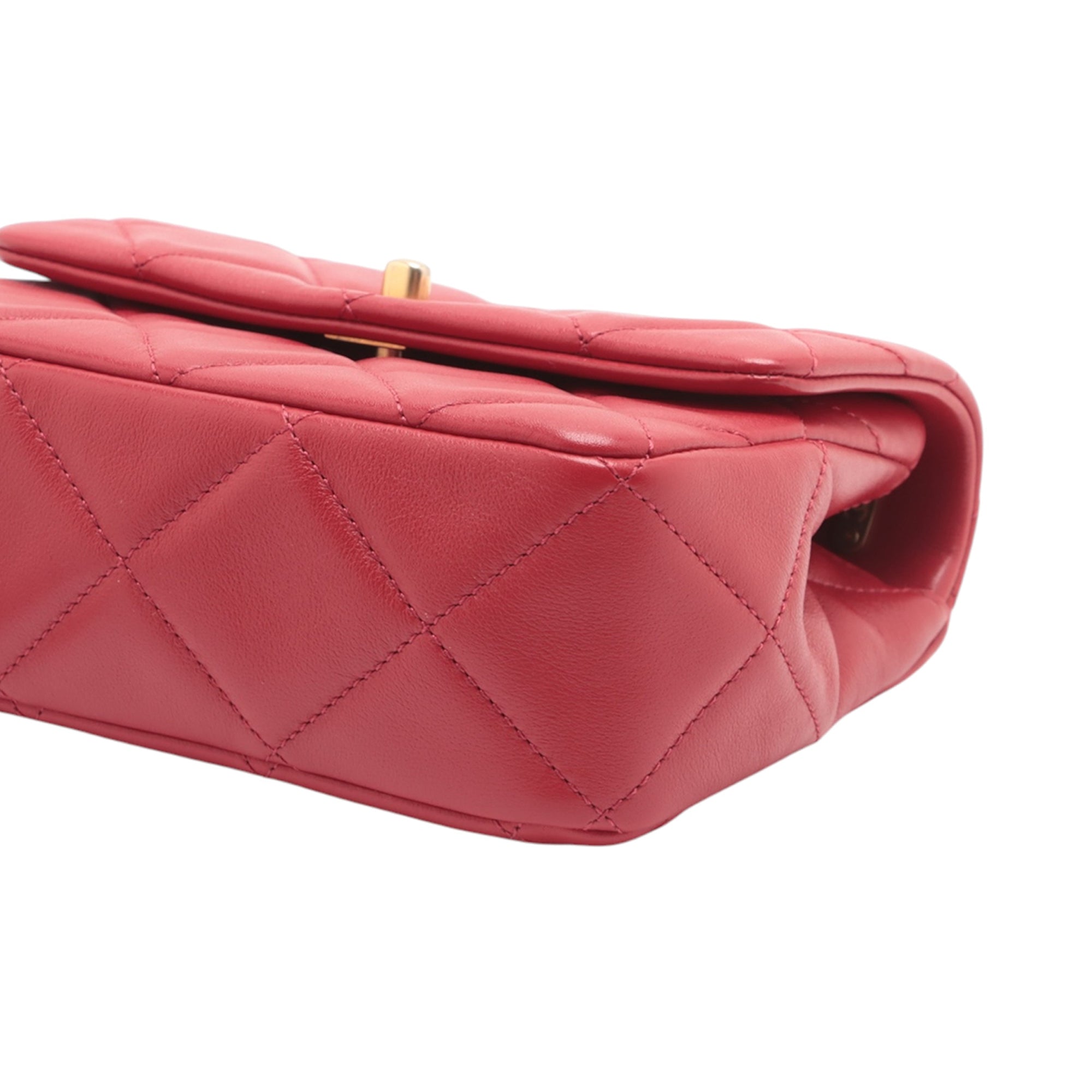 Chanel Mini Square Quilted Lambskin Lucky Charms Chain Flap - image 9
