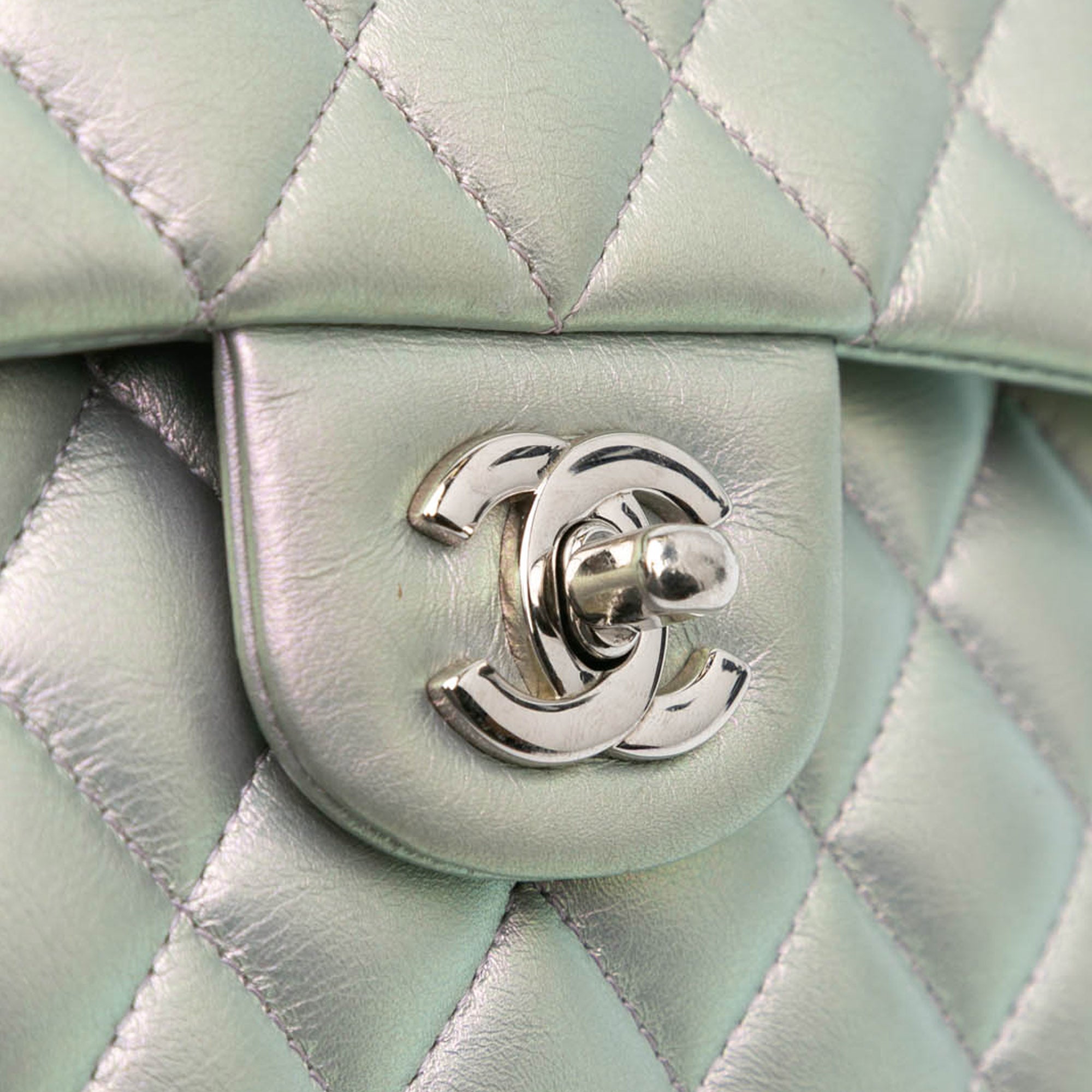 Chanel Small Classic Iridescent Lambskin Double Flap - image 9