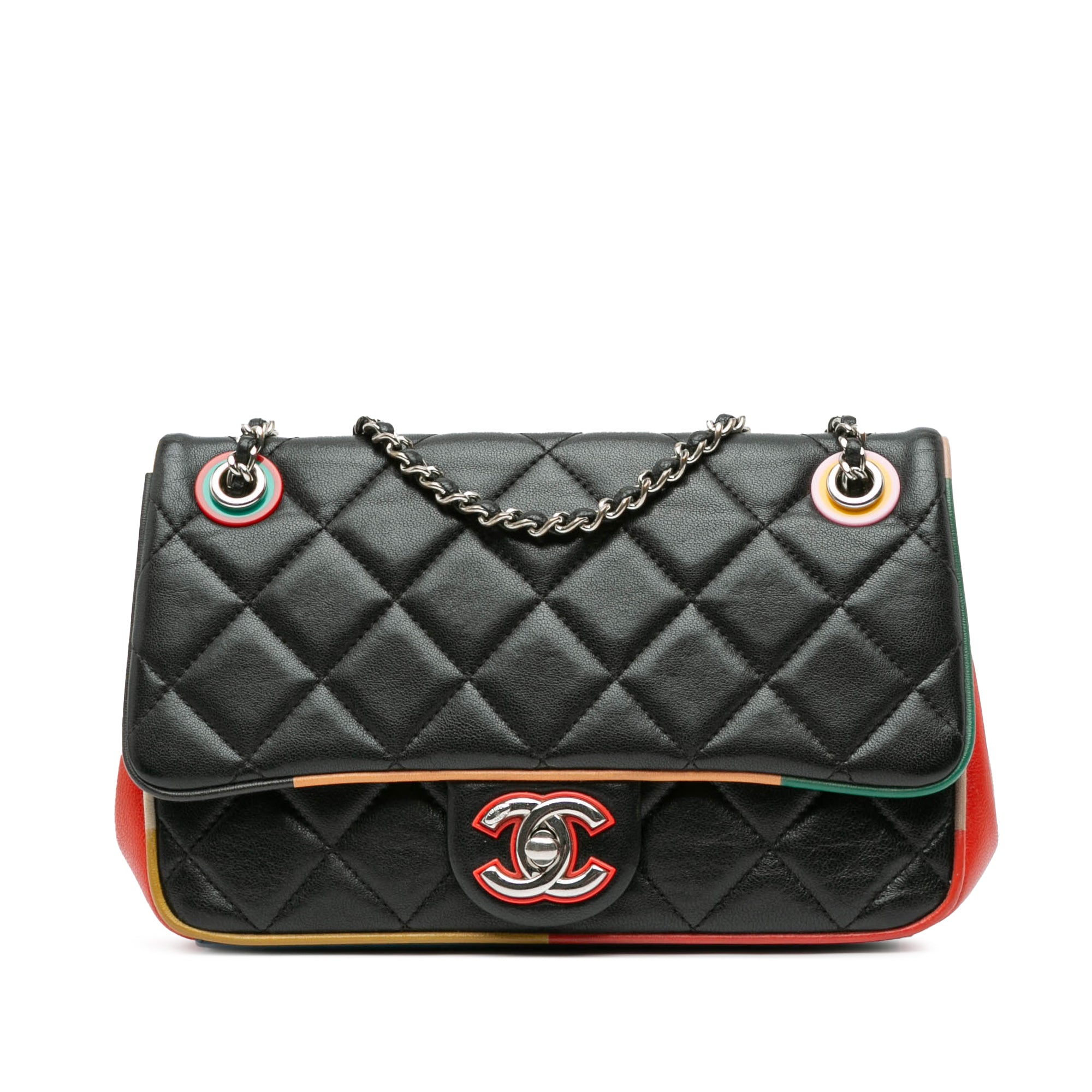 Chanel Small Quilted Lambskin Acrylic Cuba Color Flap - image 1