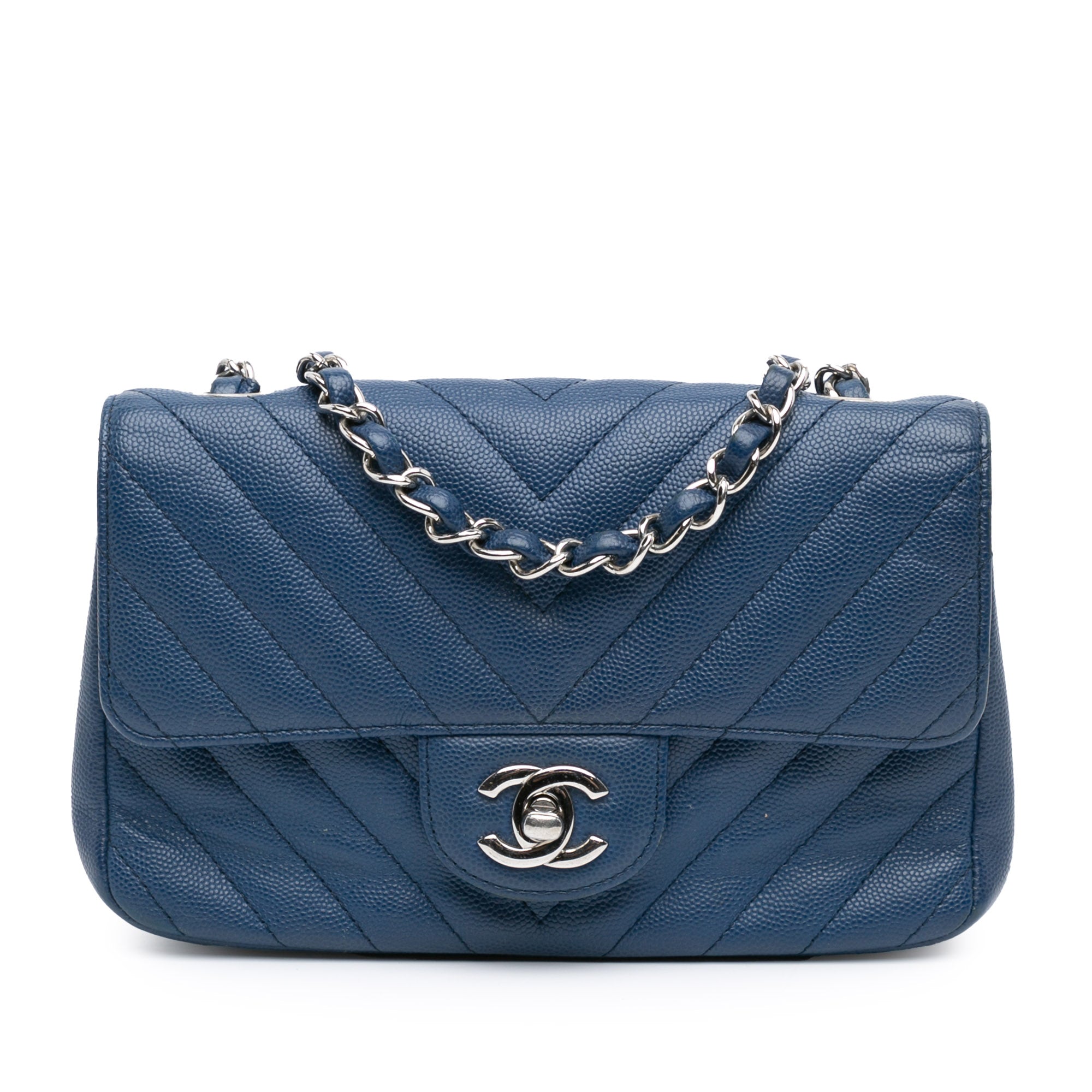 Chanel Mini Rectangular Classic Chevron Caviar Single Flap - image 1