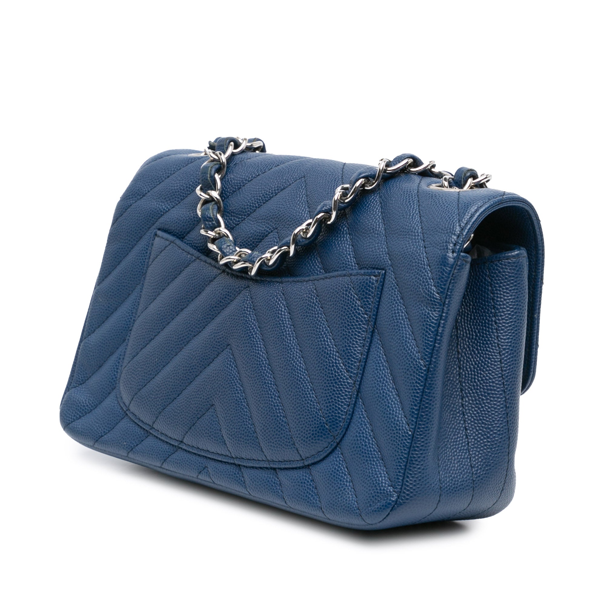 Chanel Mini Rectangular Classic Chevron Caviar Single Flap - image 2