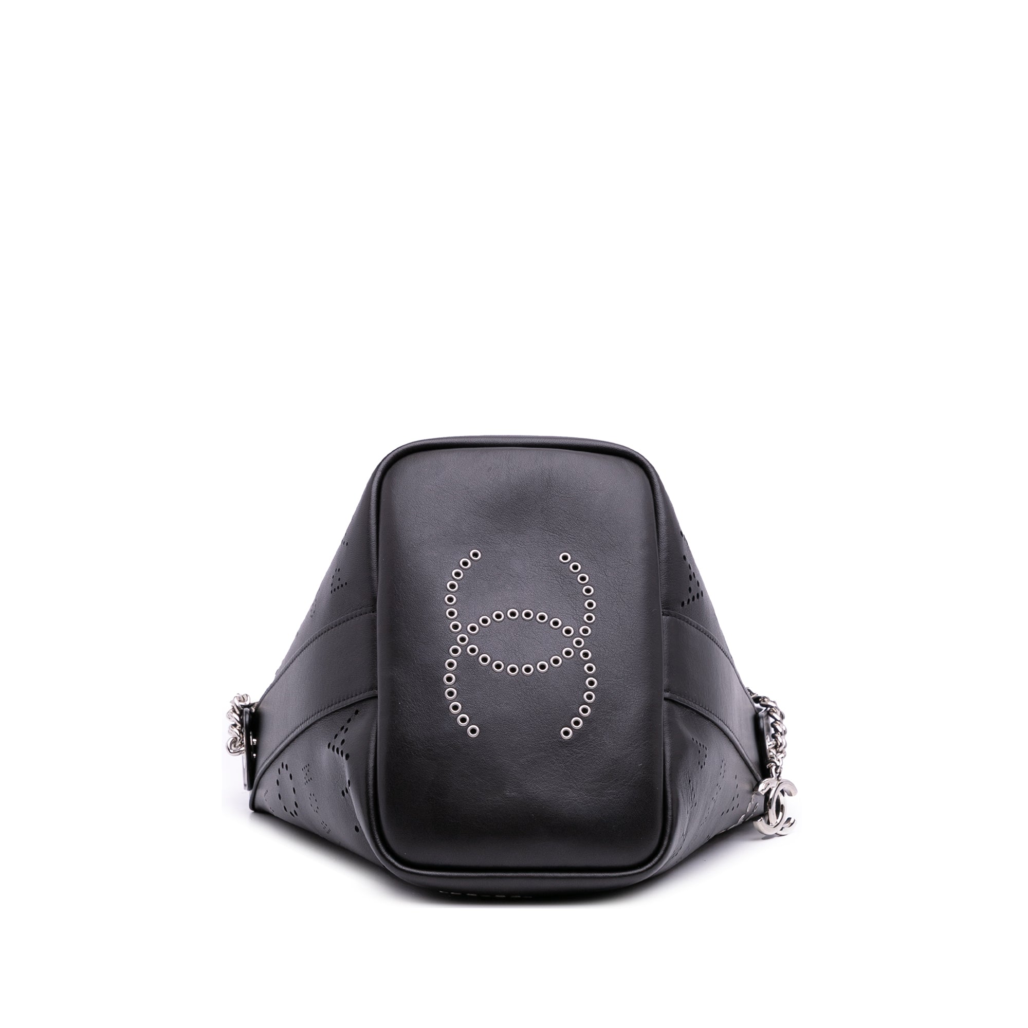 Chanel Small Perforated Calfskin Logo Eyelet Bucket Bag - image 3