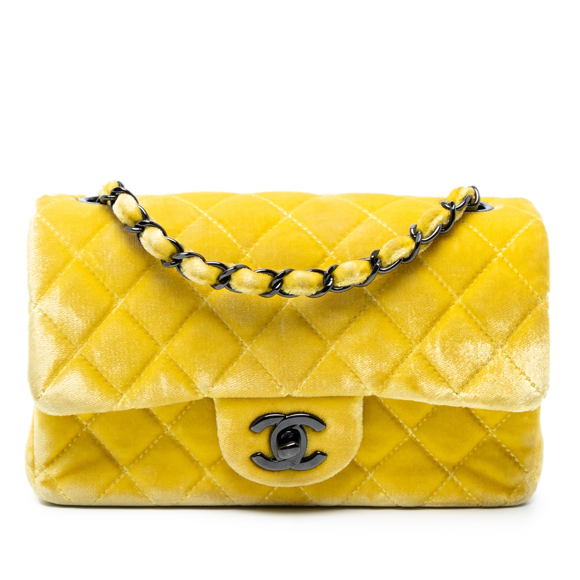 Chanel Mini Rectangular Classic Velvet Single Flap - image 1