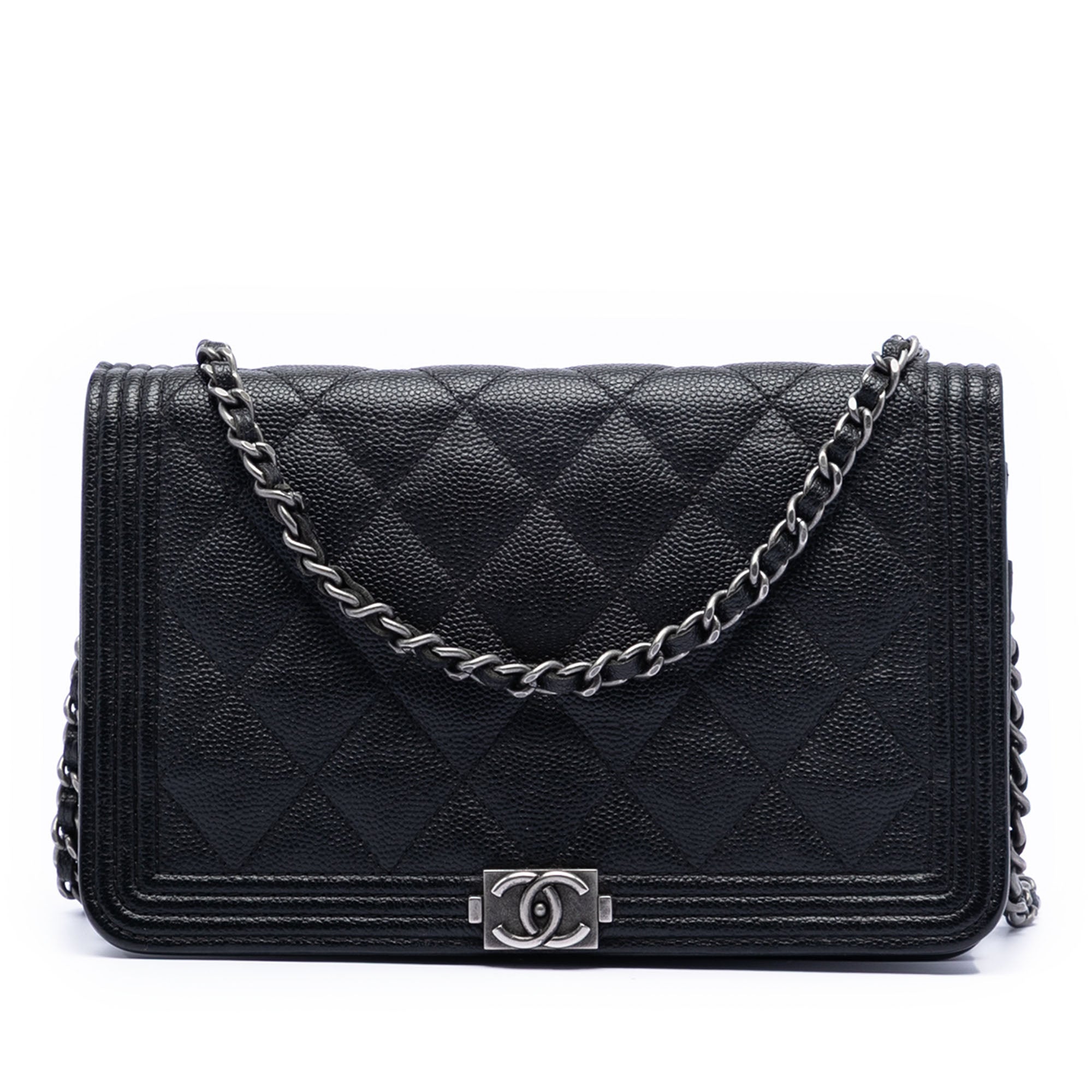 Chanel Quilted Caviar Boy Wallet on Chain - image 1