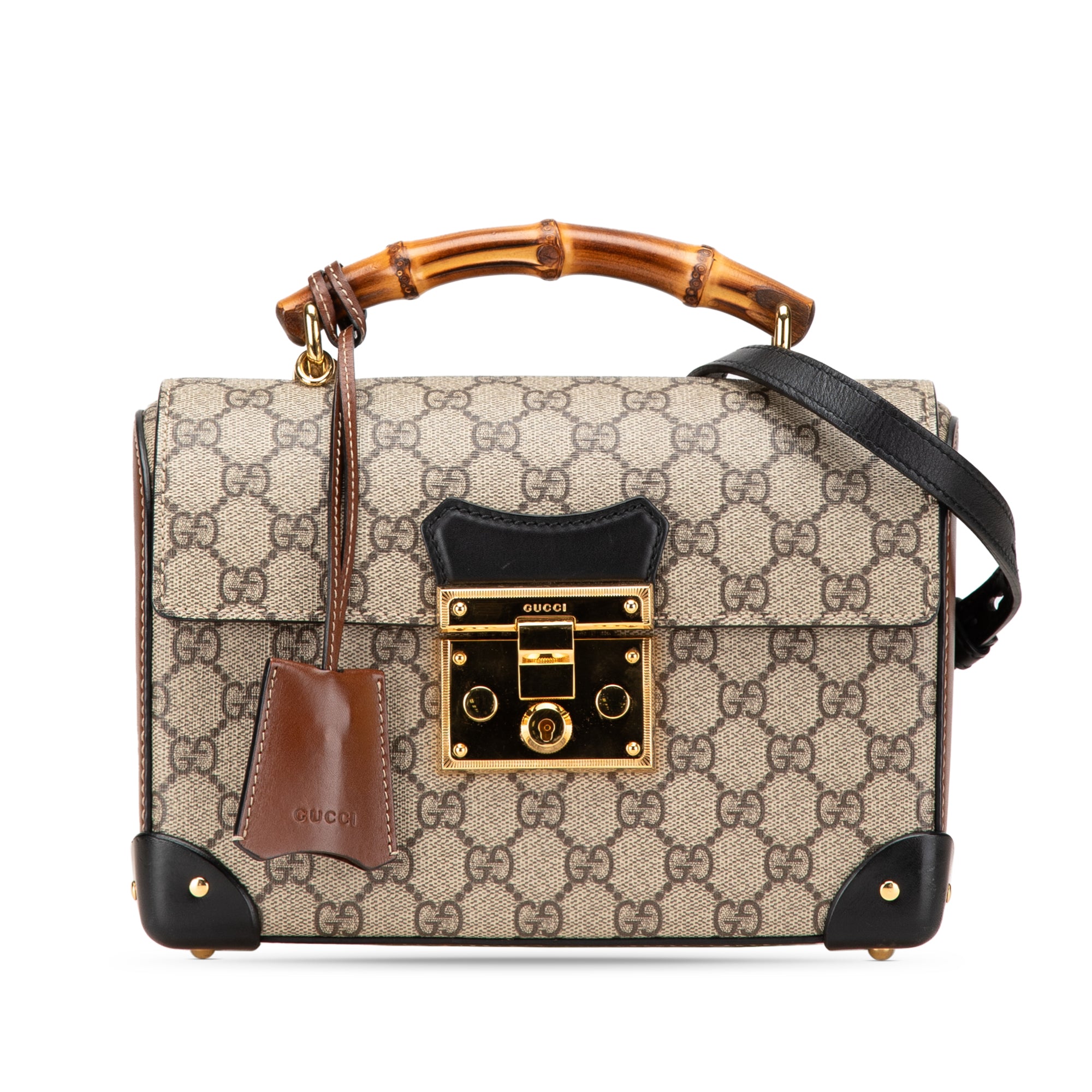 Gucci GG Supreme Bamboo Padlock Satchel - image 1