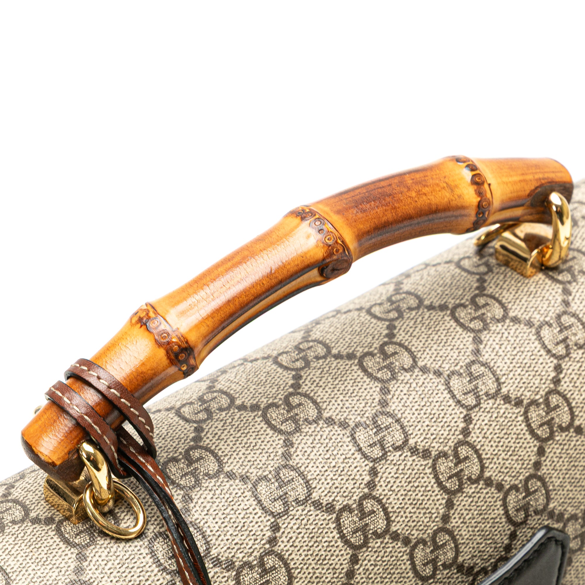 Gucci GG Supreme Bamboo Padlock Satchel - image 11