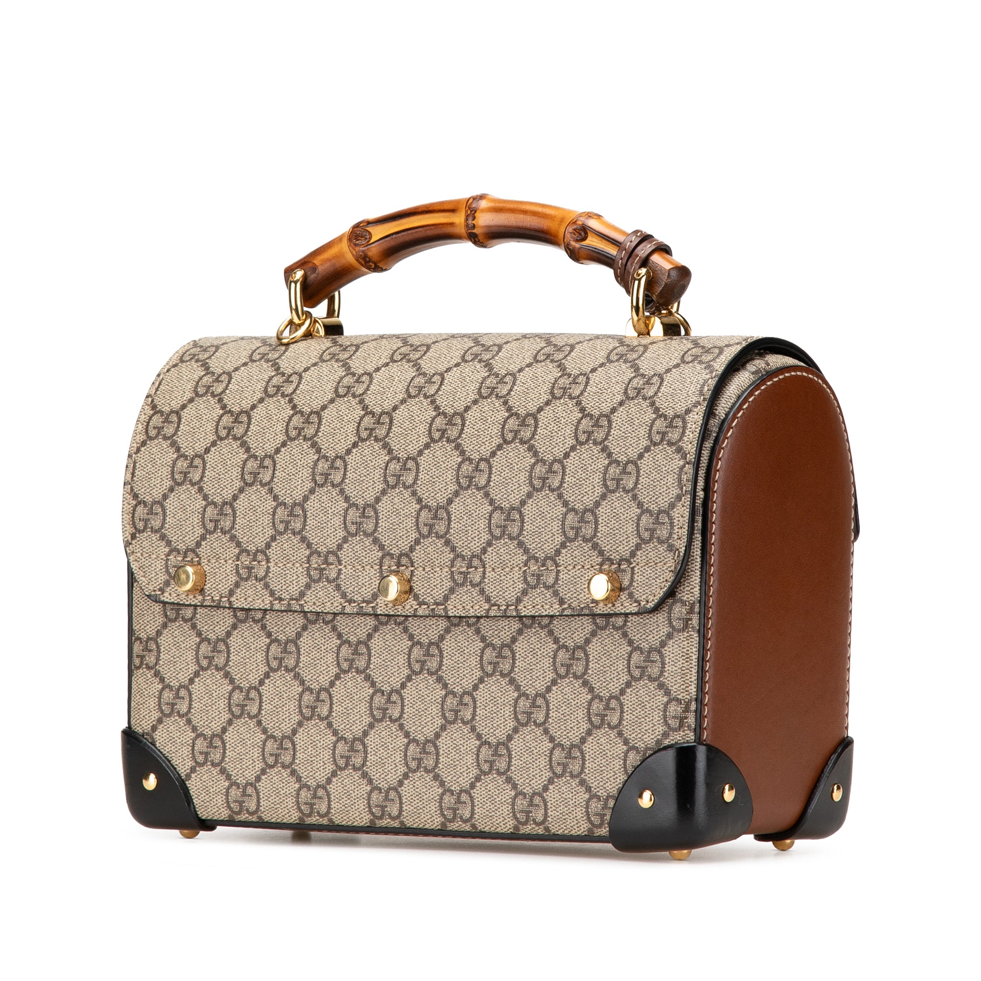 Gucci GG Supreme Bamboo Padlock Satchel - image 2