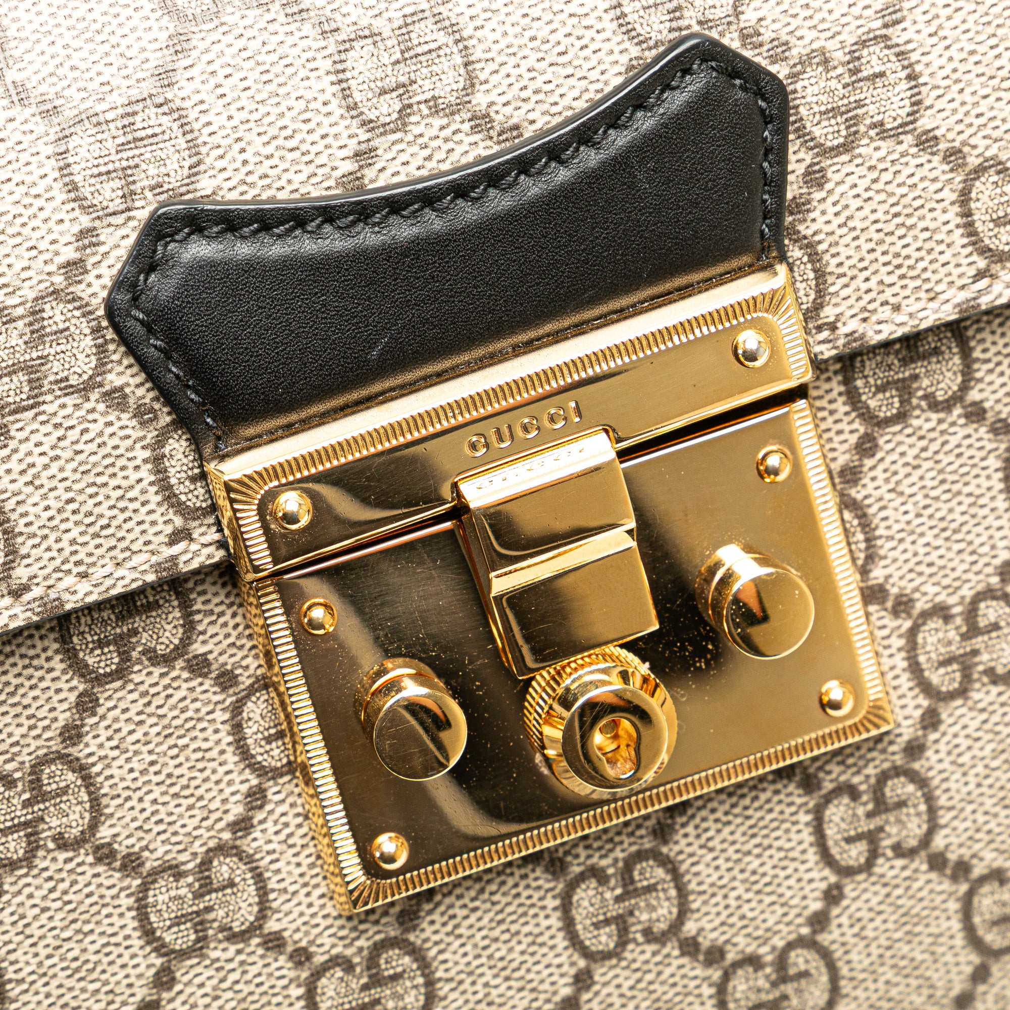 Gucci GG Supreme Bamboo Padlock Satchel - image 7