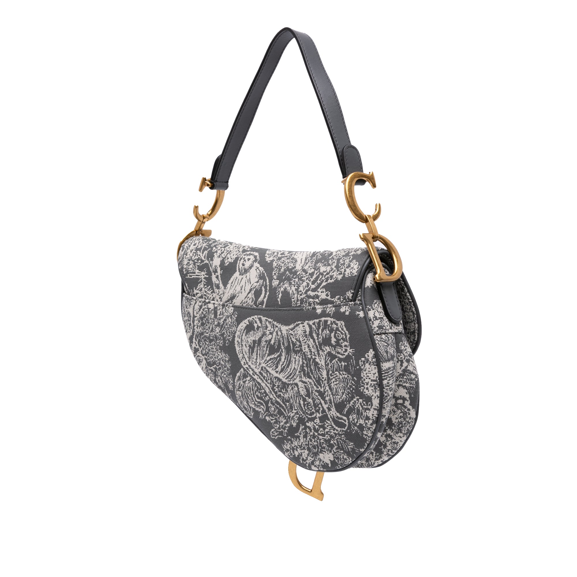 Dior Canvas Reverse Embroidered Toile De Jouy Saddle Bag - image 2