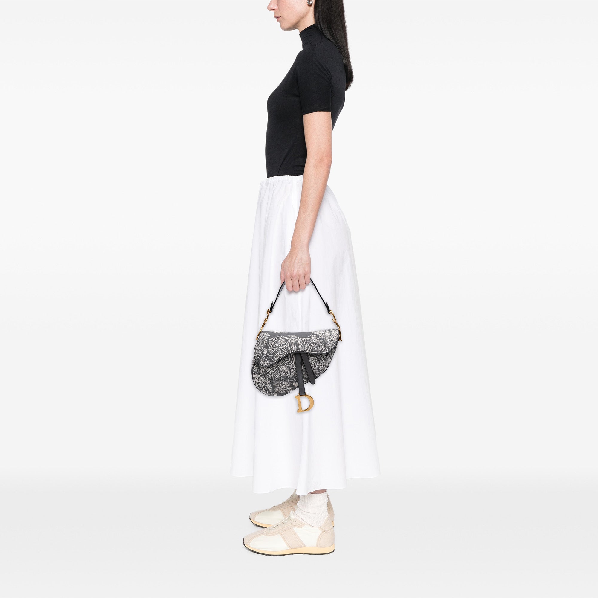 Dior Canvas Reverse Embroidered Toile De Jouy Saddle Bag - image 8