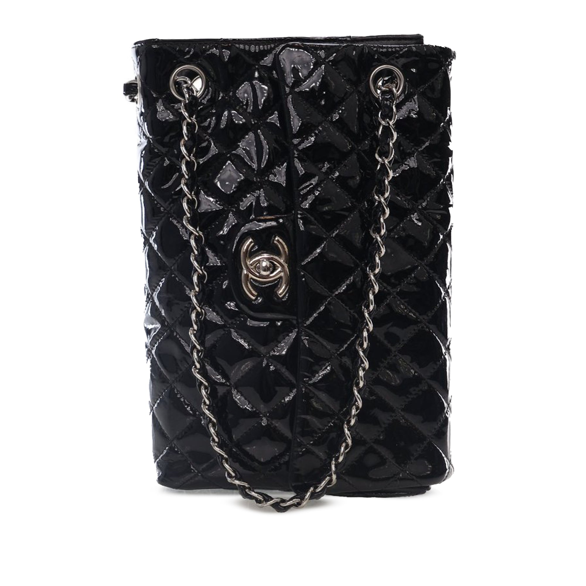 Chanel Medium Quilted Patent Upside Down Flap - image 1
