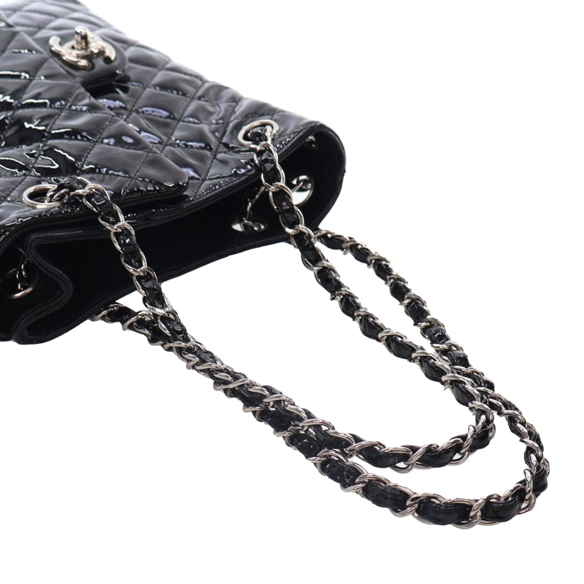 Chanel Medium Quilted Patent Upside Down Flap - image 11