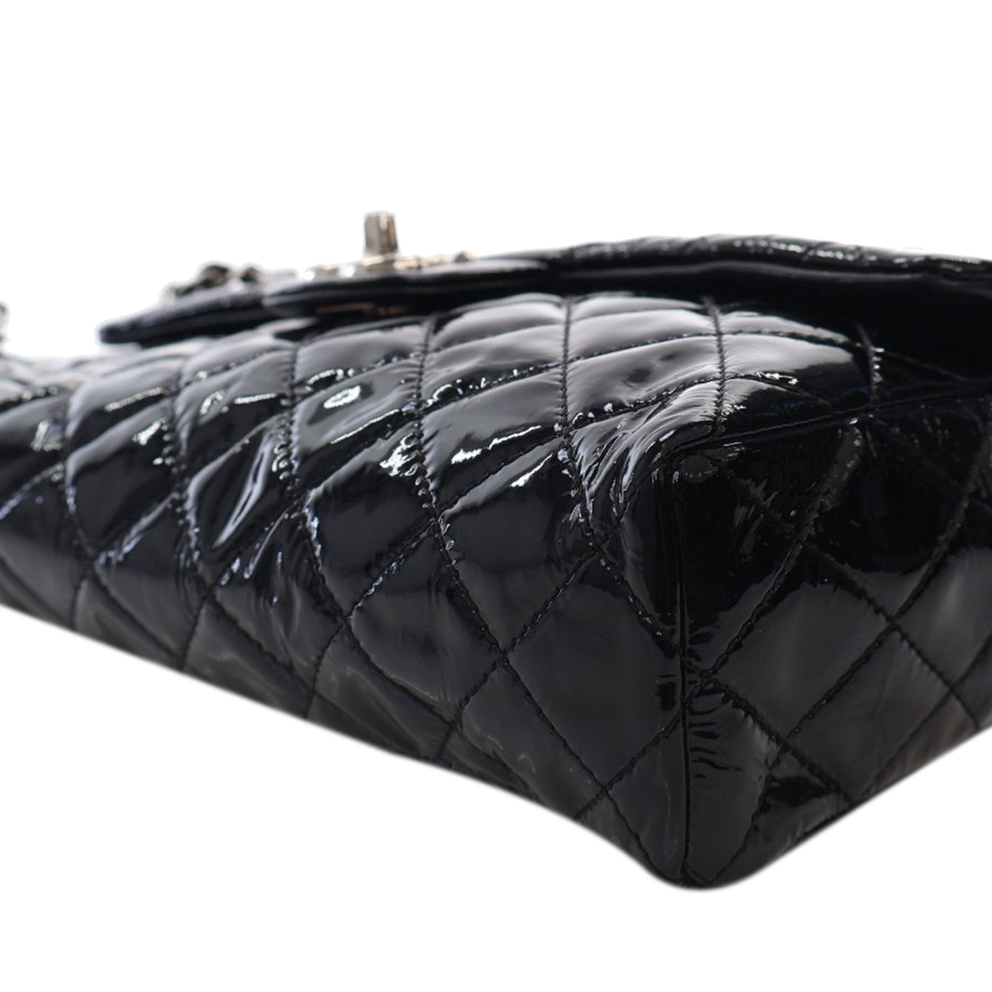 Chanel Medium Quilted Patent Upside Down Flap - image 9