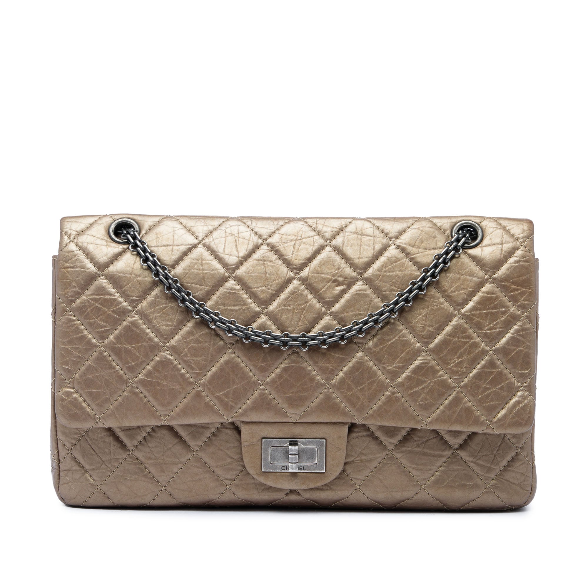 Chanel Quilted Metallic Aged Calfskin Reissue 2.55 Double Flap 227 - image 1