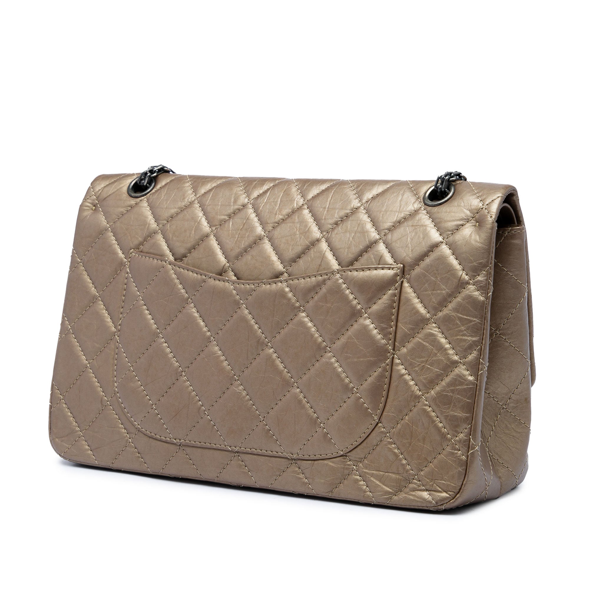Chanel Quilted Metallic Aged Calfskin Reissue 2.55 Double Flap 227 - image 2