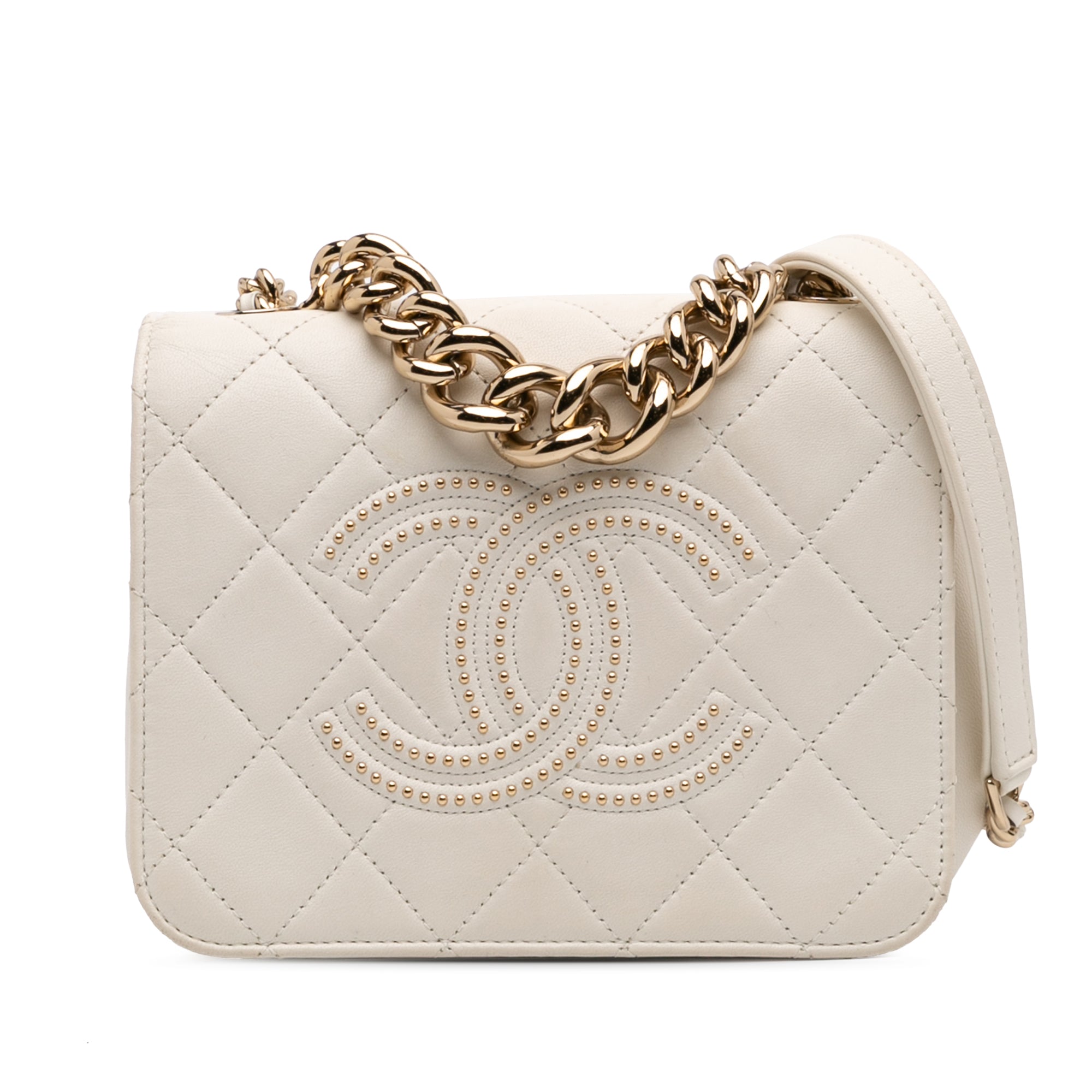 Chanel Quilted Lambskin Studded Beauty Begins Flap - image 1