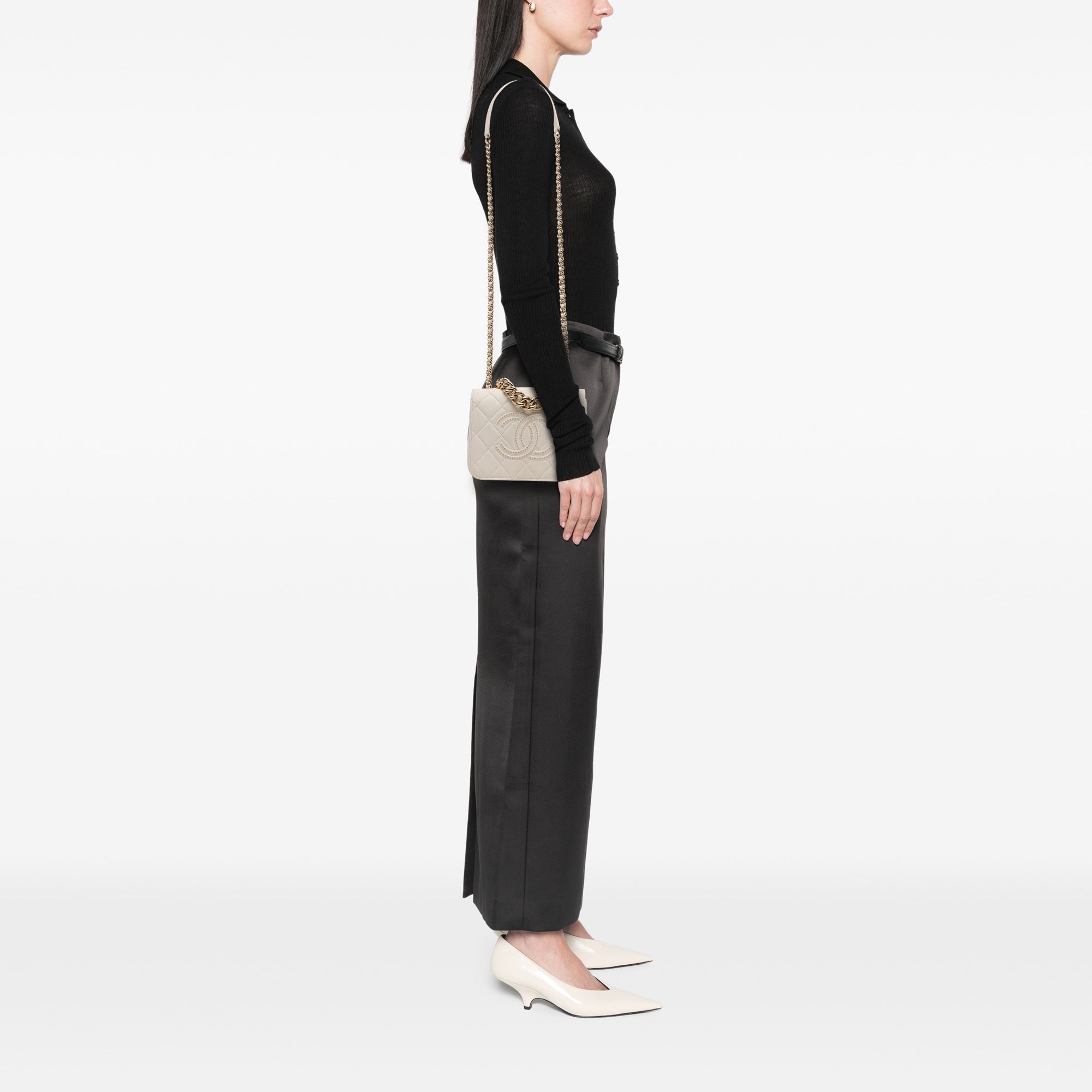 Chanel Quilted Lambskin Studded Beauty Begins Flap - image 11