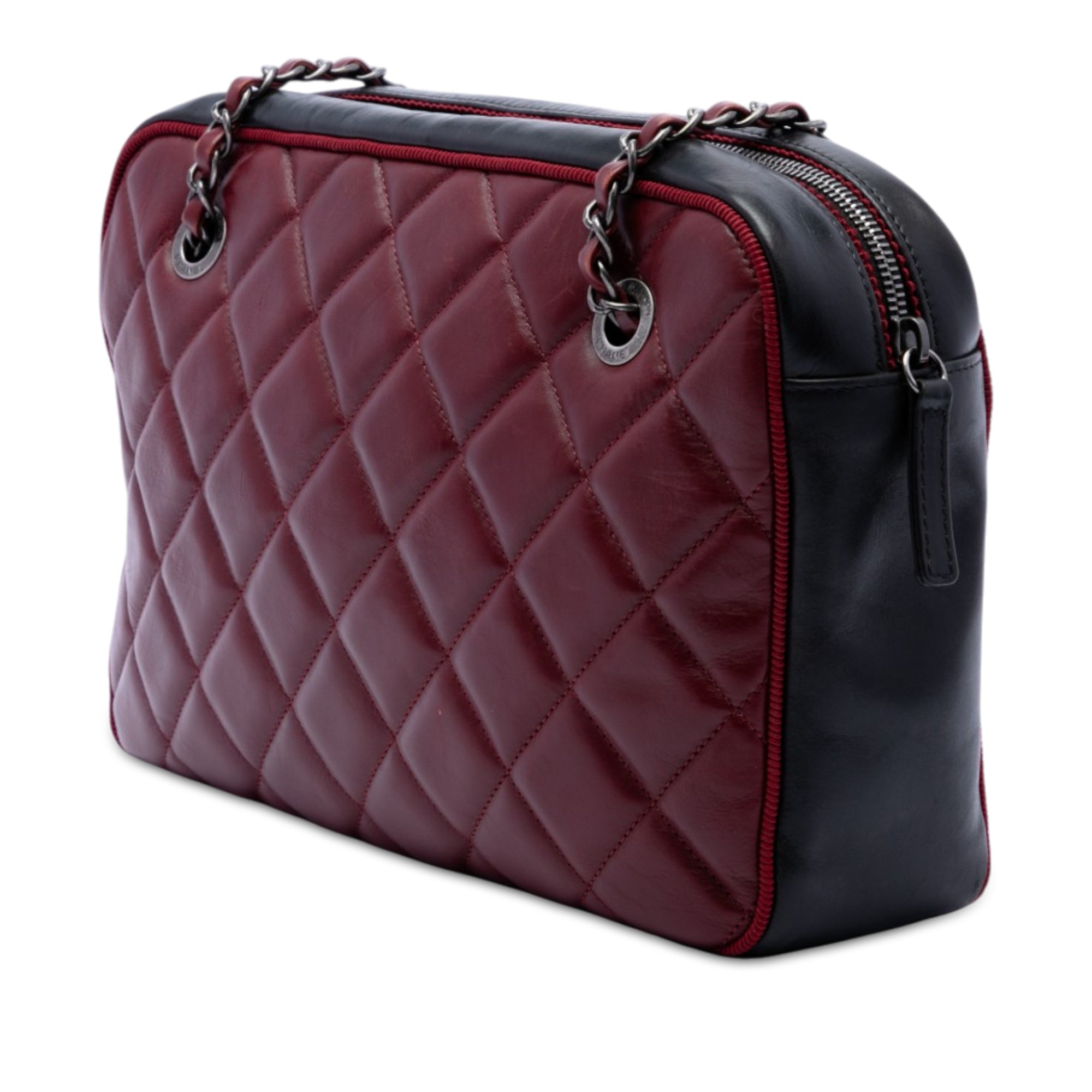 Chanel Large Bicolor CC Diamond Quilted Calfskin Ballerine Camera Bag - image 2