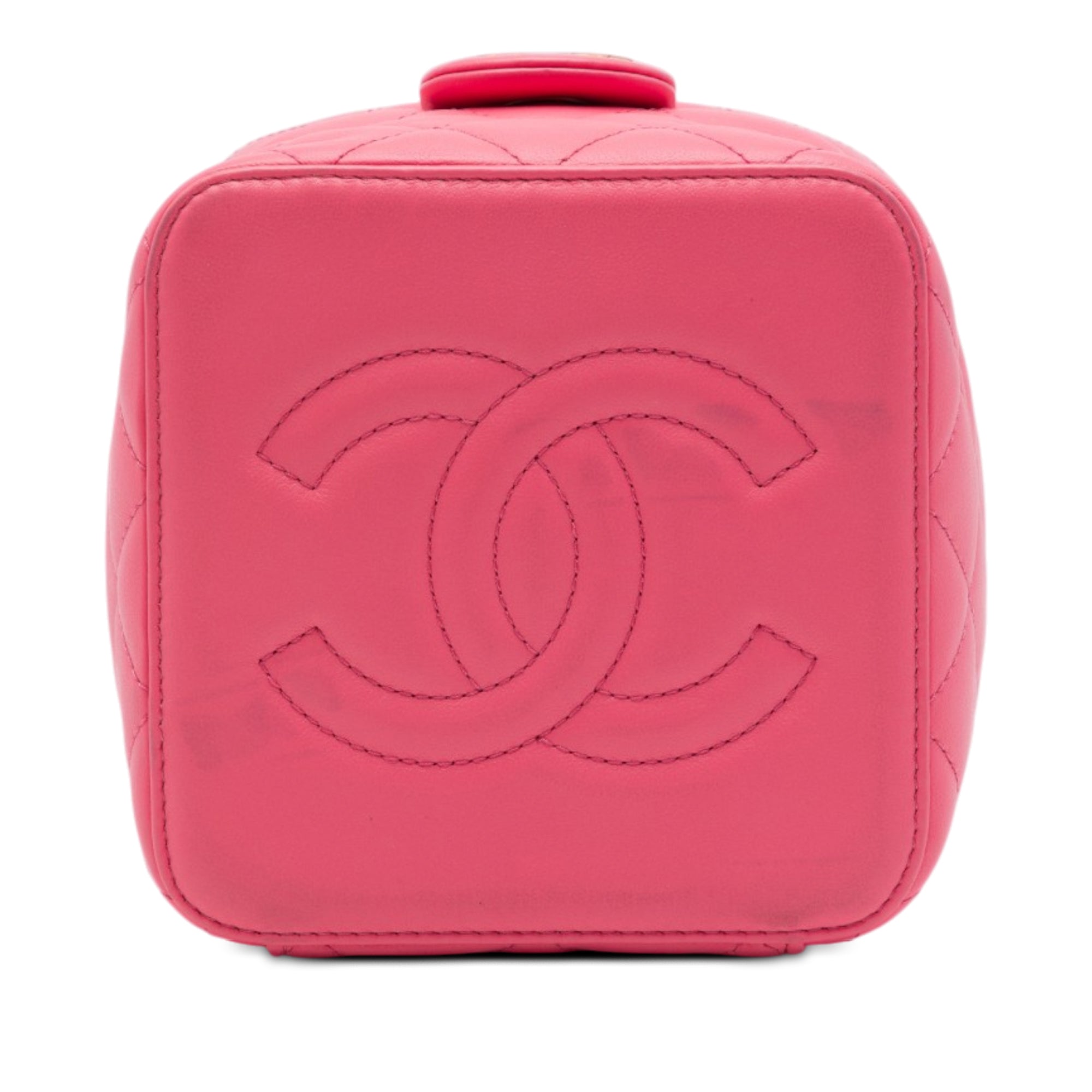 Chanel Small CC Quilted Lambskin Vanity Case With Chain - image 3