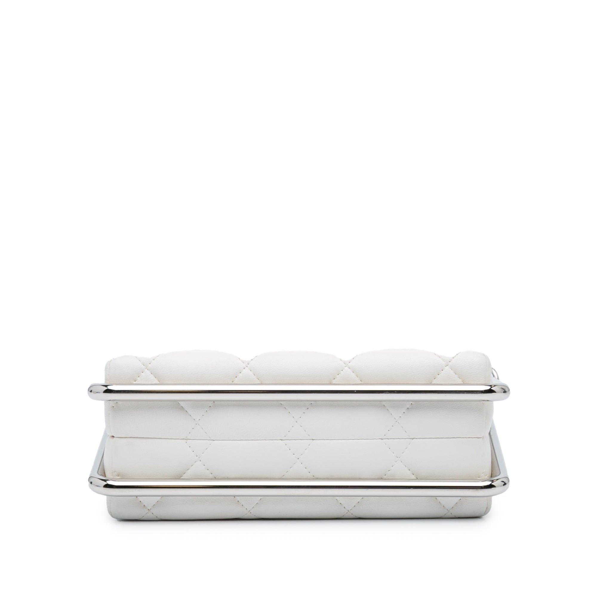 Chanel Quilted Lambskin Metal Bar Convertible Clutch - image 3