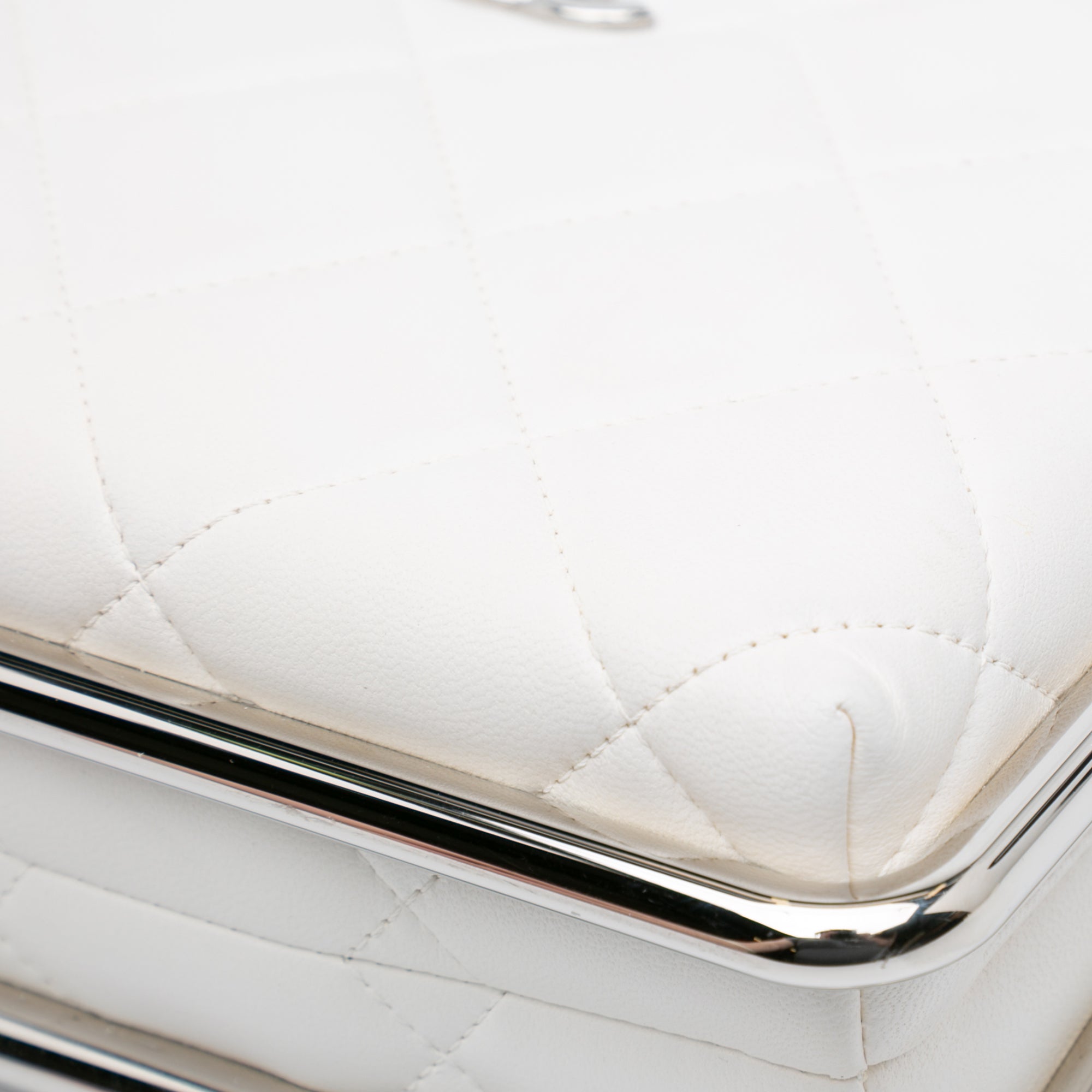 Chanel Quilted Lambskin Metal Bar Convertible Clutch - image 8