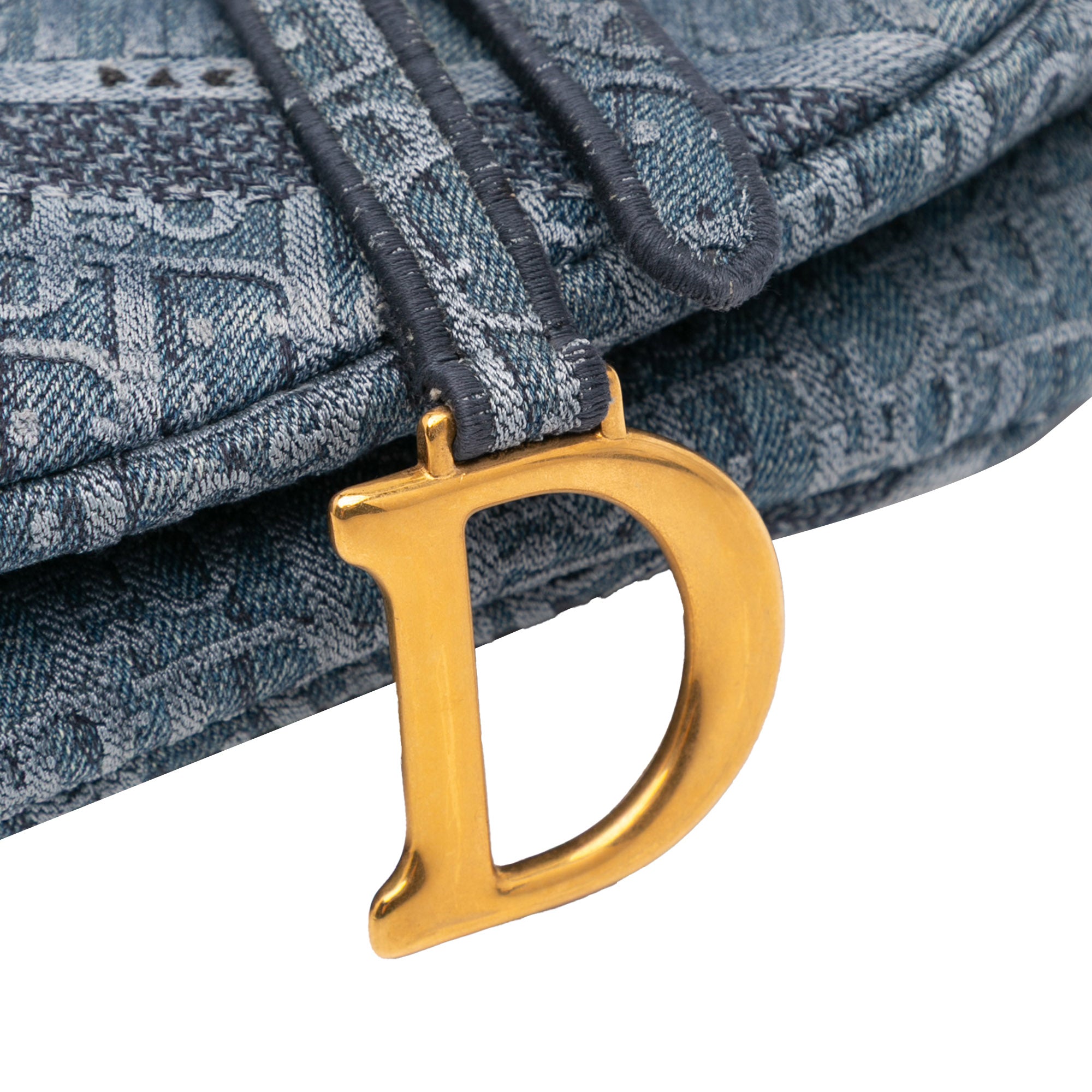 Dior Oblique Embroidered Denim Saddle Bag - image 7