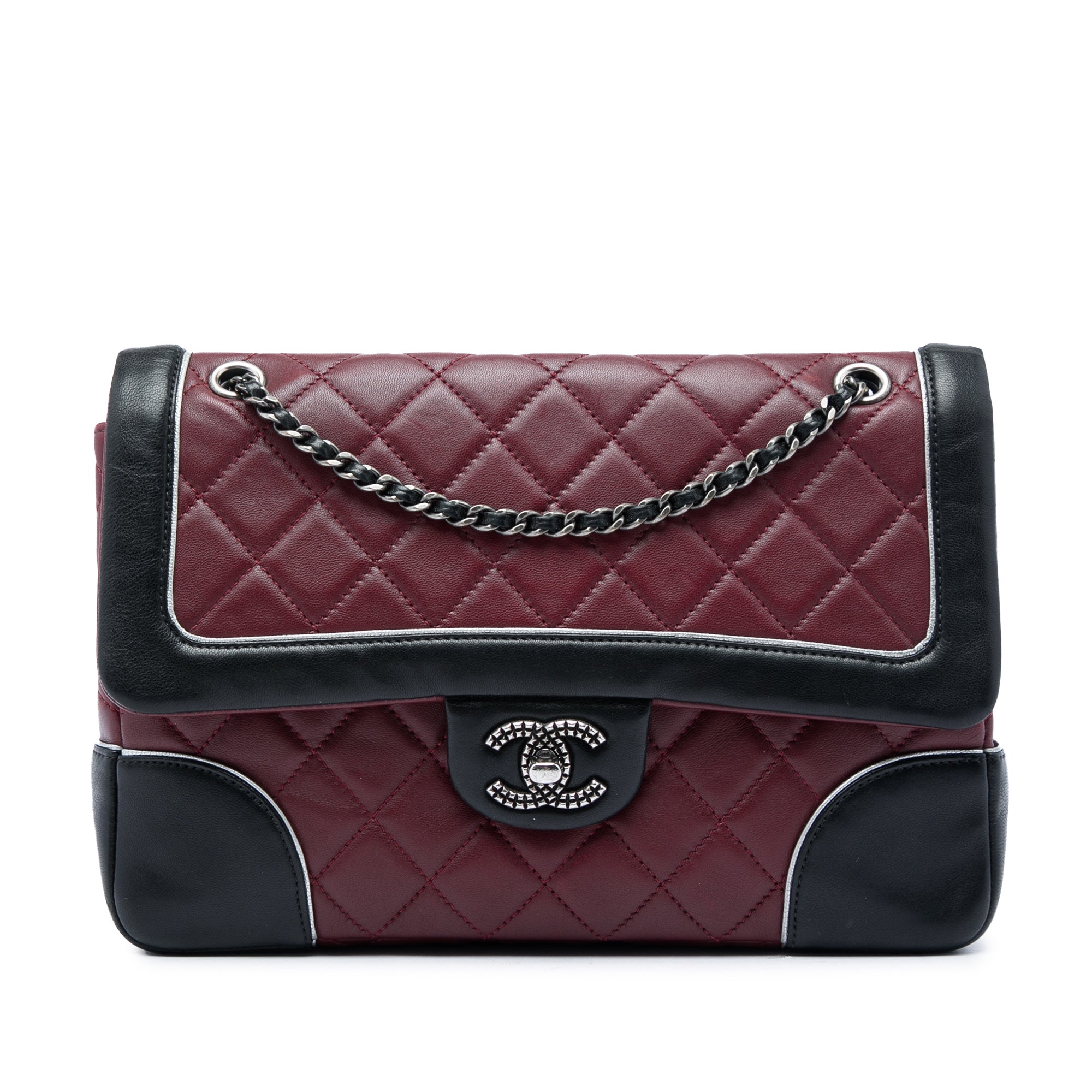 Chanel Paris Salzburg Medium Bicolor Quilted Lambskin Tyrolean Flap - image 1