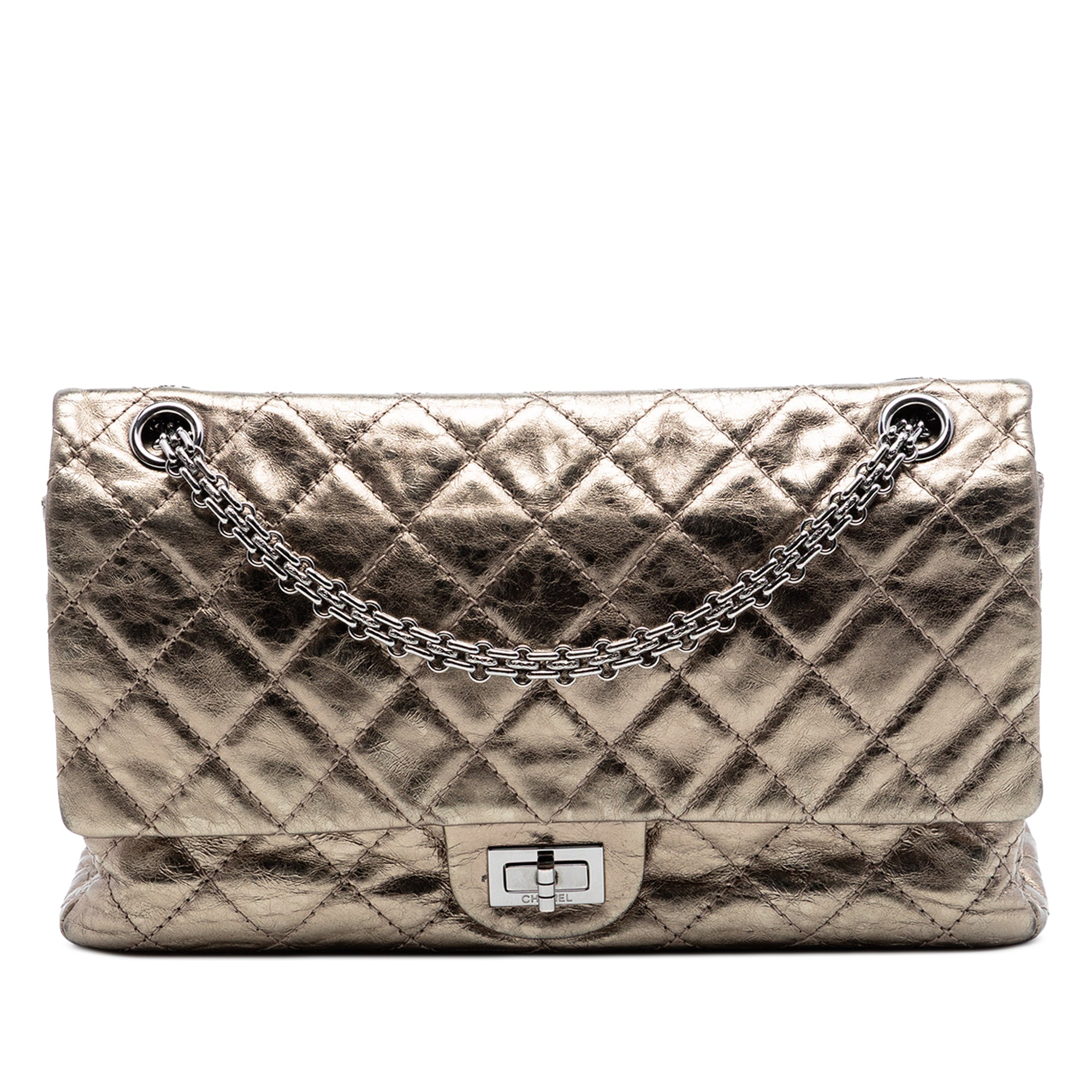 Chanel Quilted Metallic Aged Calfskin Reissue 2.55 Double Flap 226 - image 1