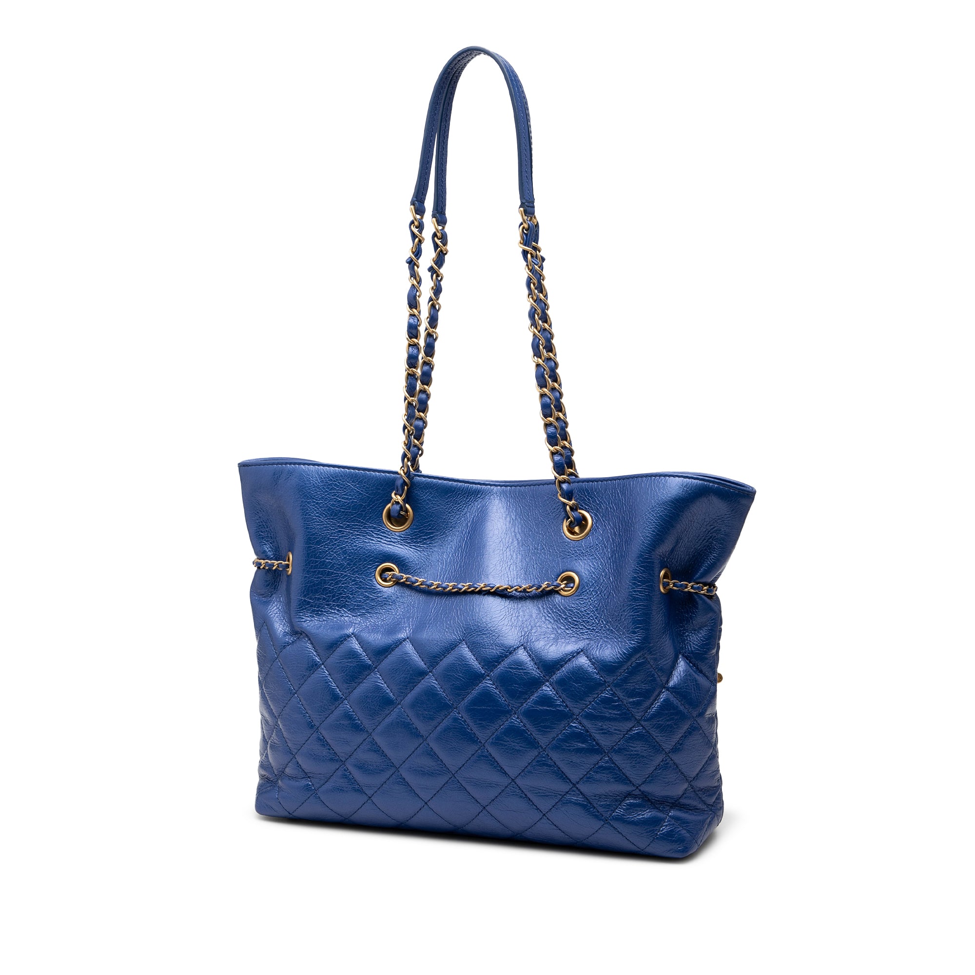 Chanel CC Calfskin Front Zip Drawstring Chain Tote - image 2