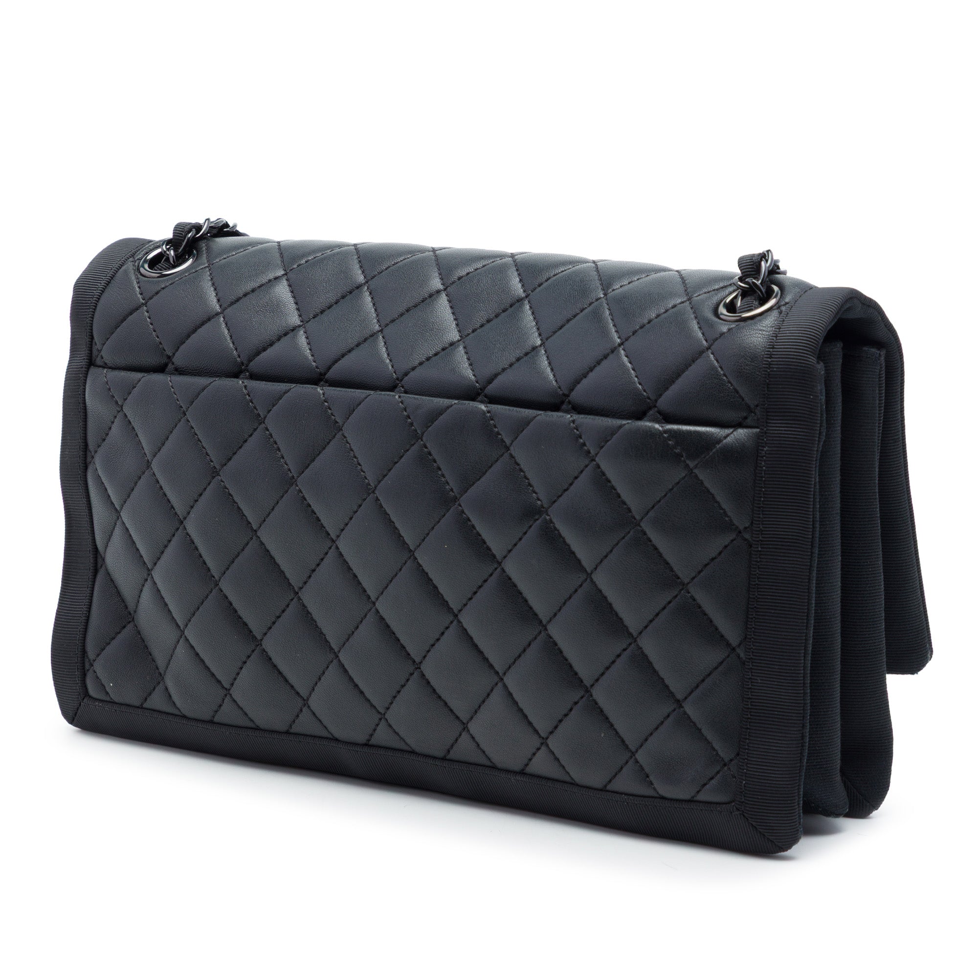 Chanel CC Quilted Lambskin and Grosgrain So Black Flap - image 2
