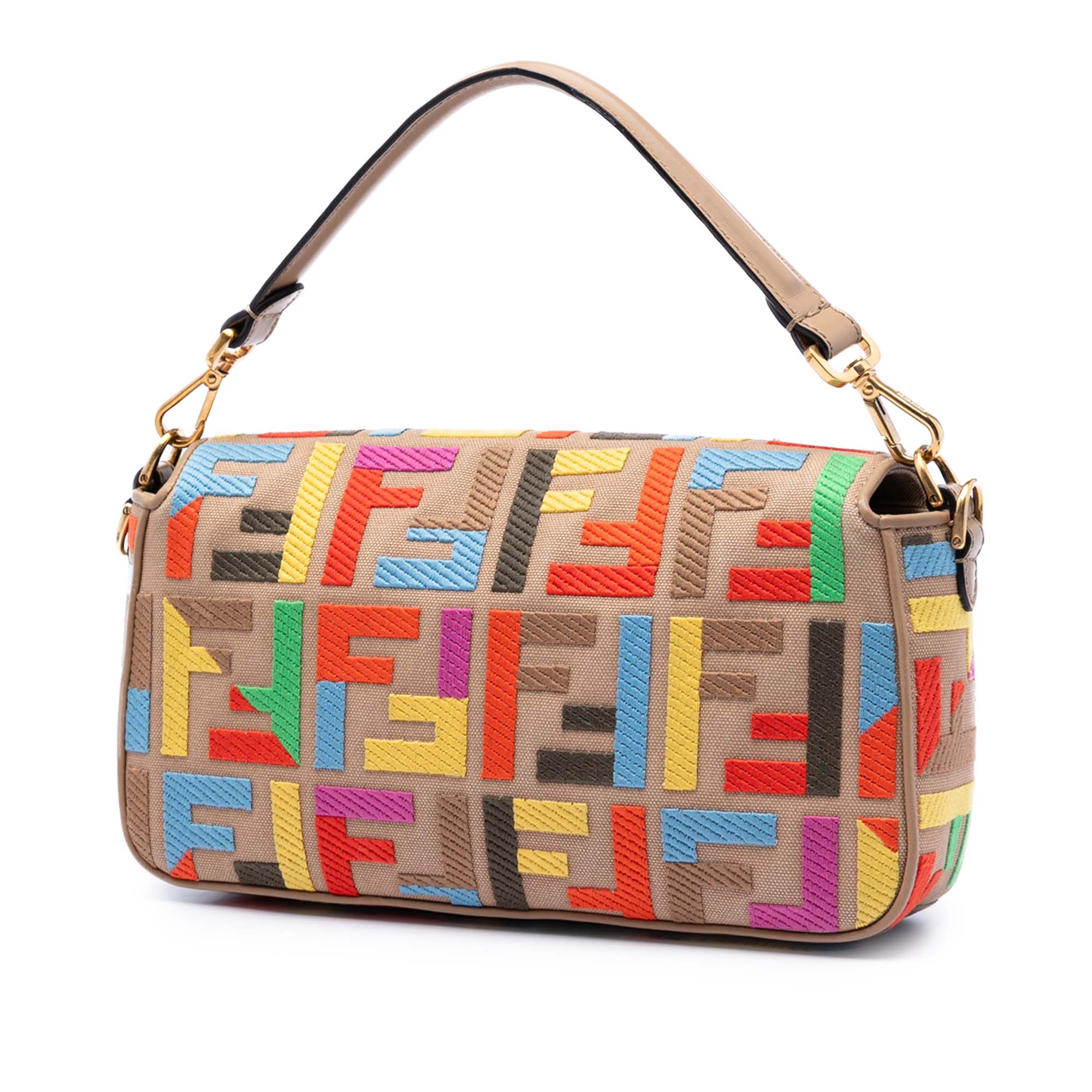 Fendi Zucca Embroidered Canvas Baguette Satchel - image 2
