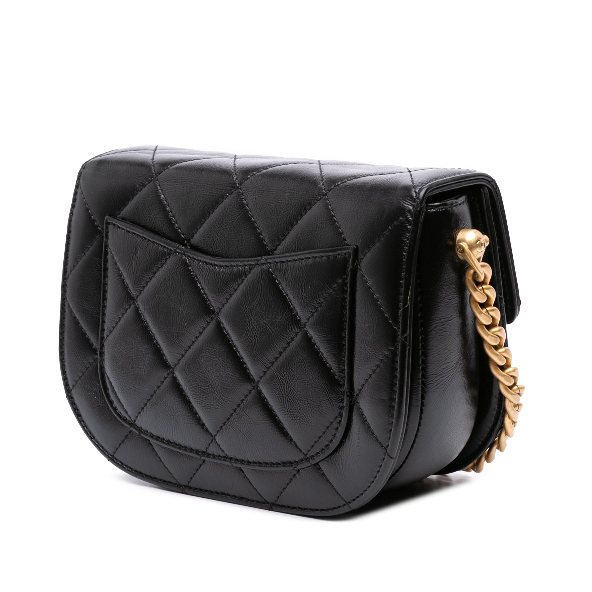 Chanel CC Quilted Calfskin Round Moon Messenger Flap - image 2