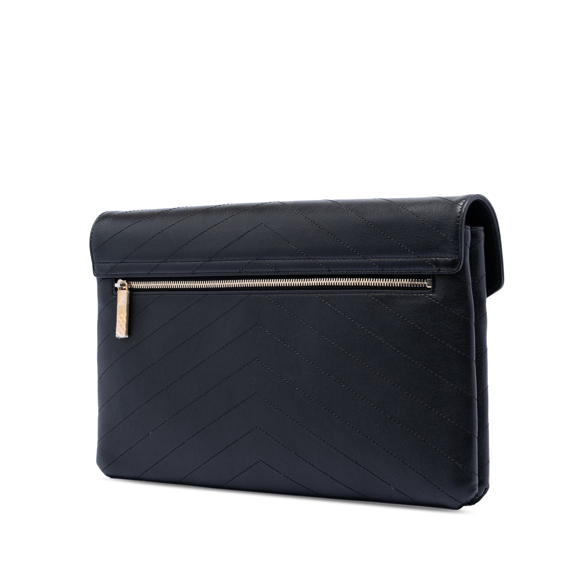 Chanel CC Chevron Calfskin Envelope Clutch - image 2
