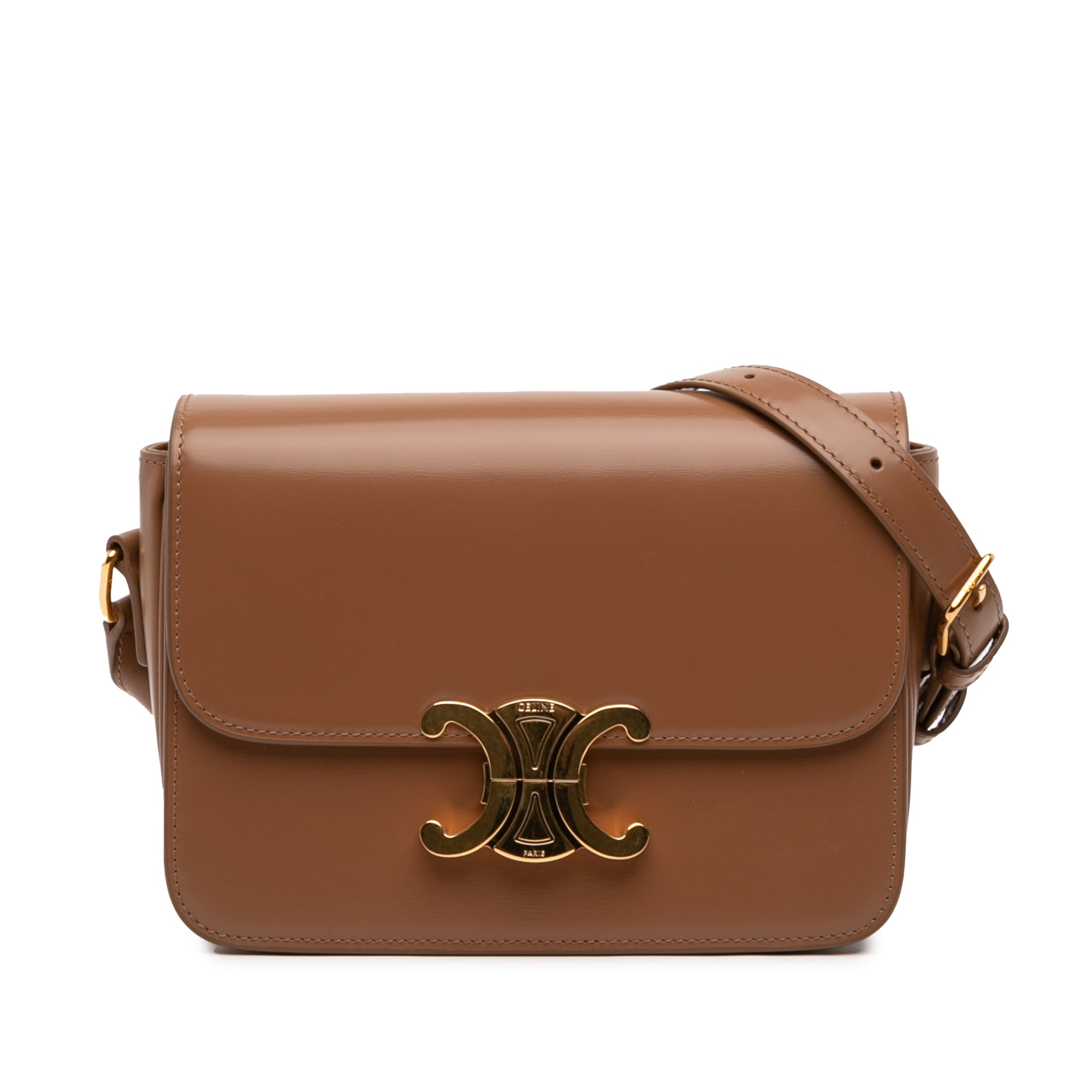 Celine Teen Shiny Calfskin Triomphe Crossbody - image 1