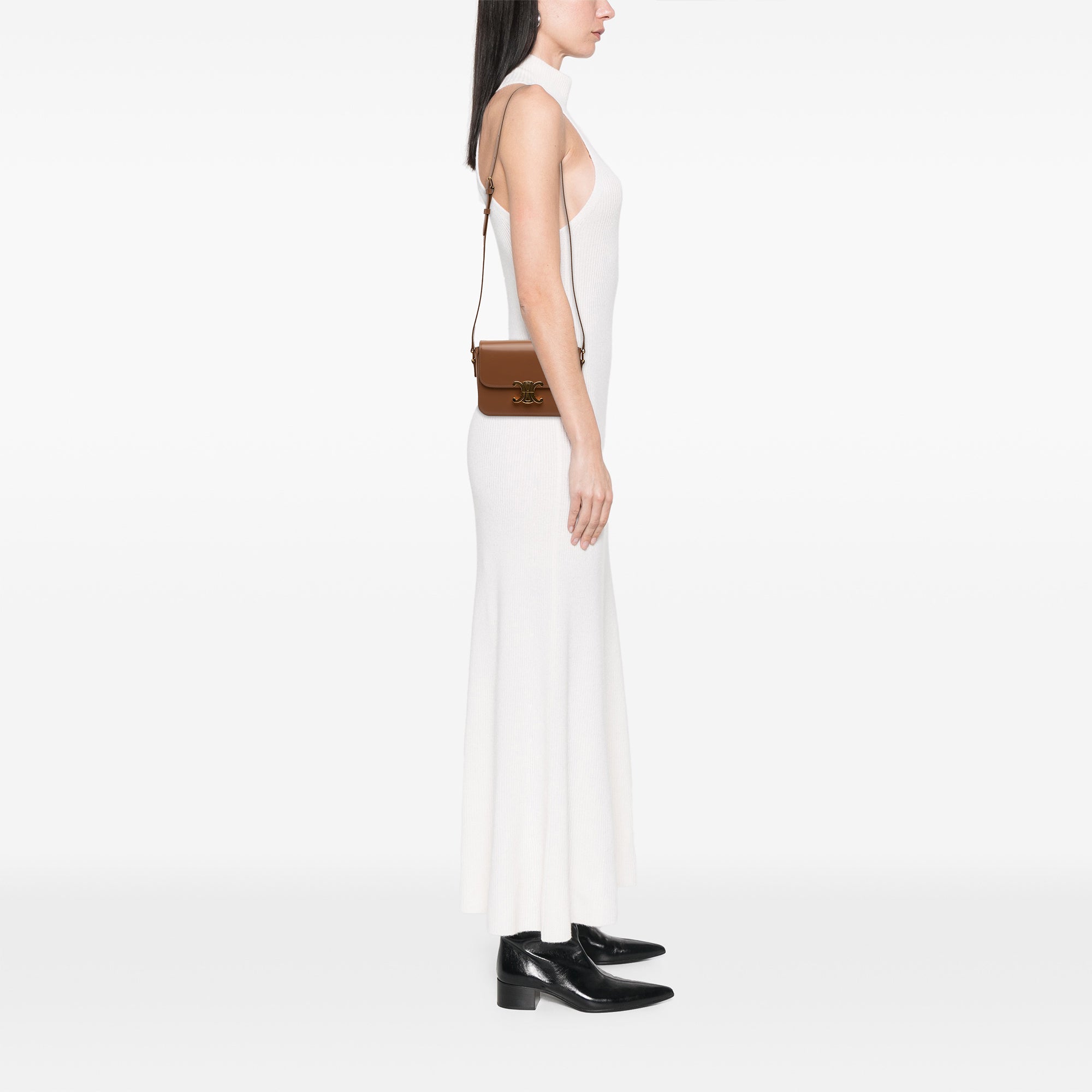 Celine Teen Shiny Calfskin Triomphe Crossbody - image 6