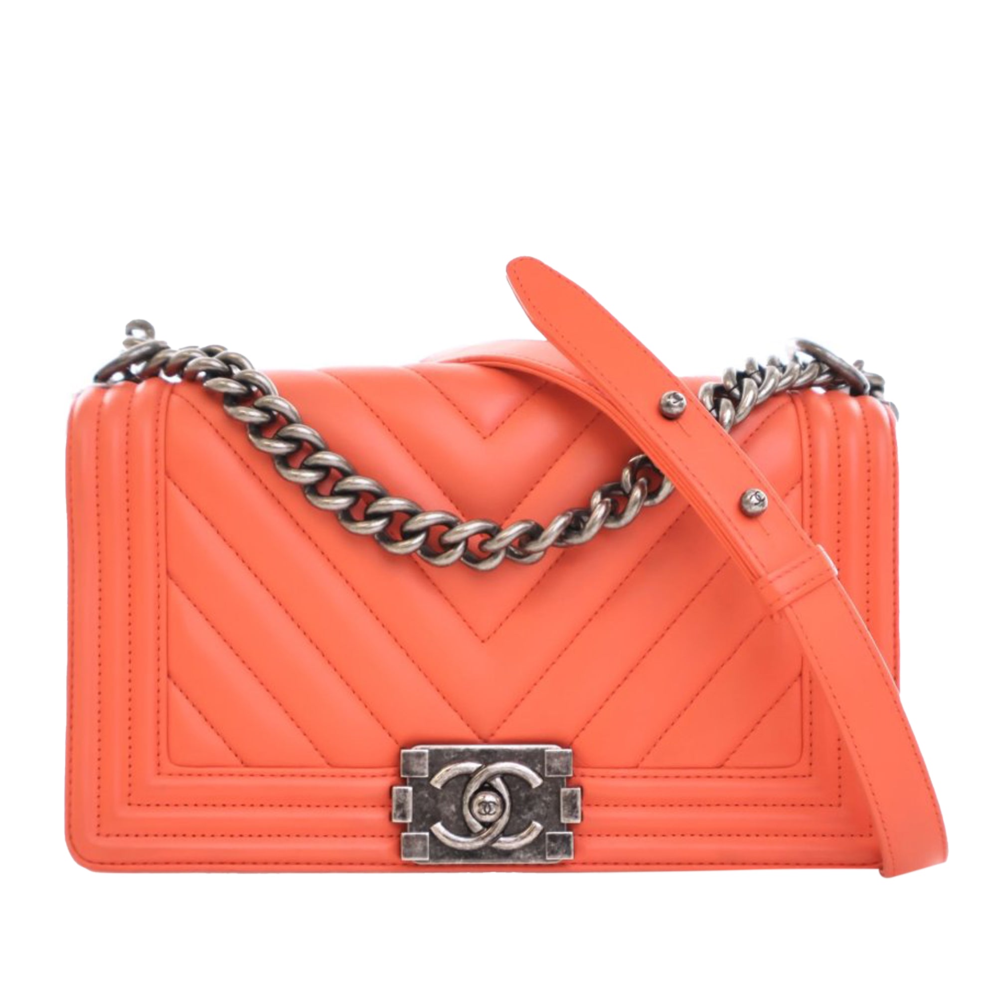 Chanel Old Medium Chevron Lambskin Boy Flap - image 1