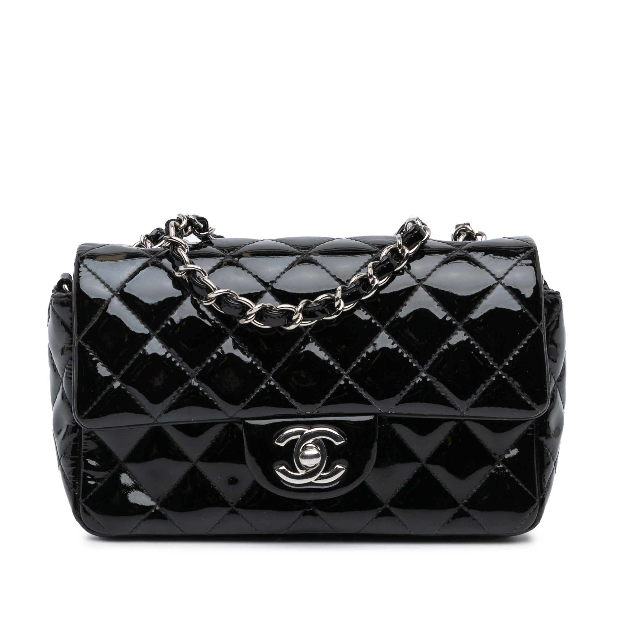 Chanel Mini Rectangular Classic Patent Single Flap - image 1