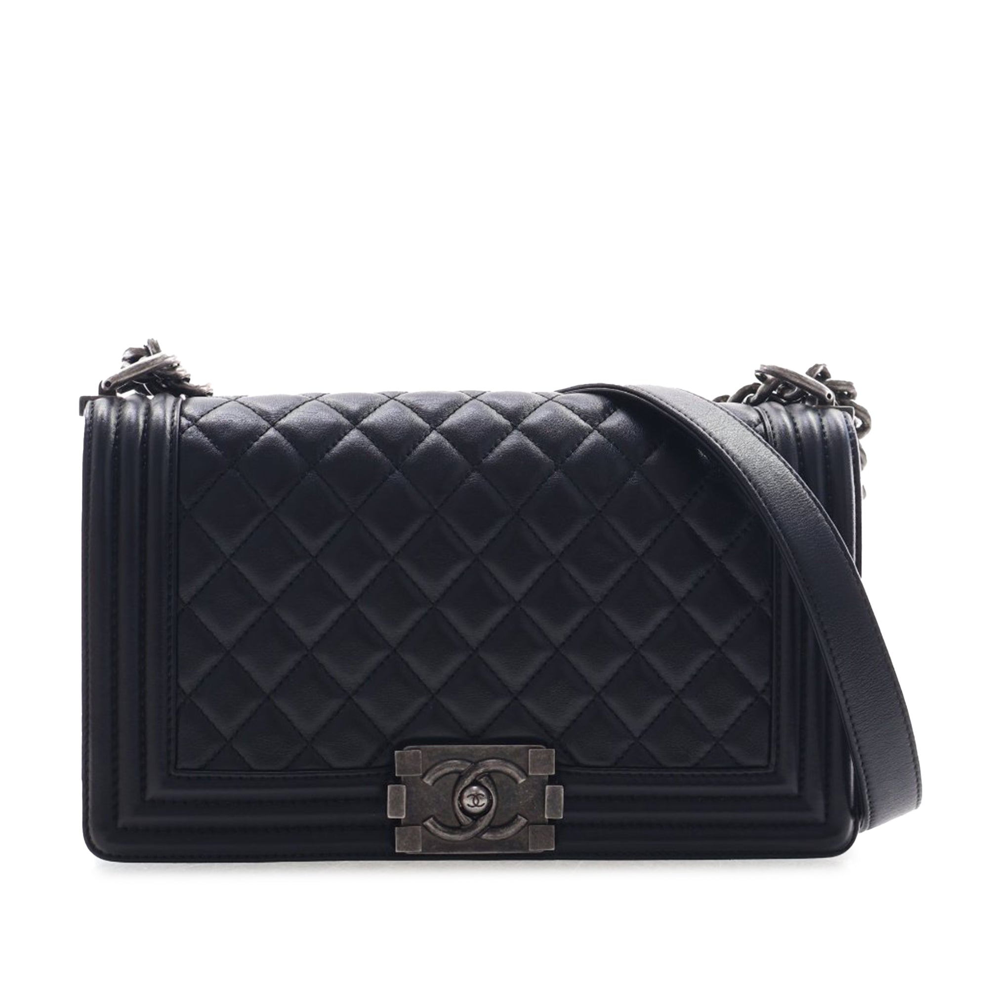 Chanel Old Medium Quilted Lambskin Boy Flap - image 1
